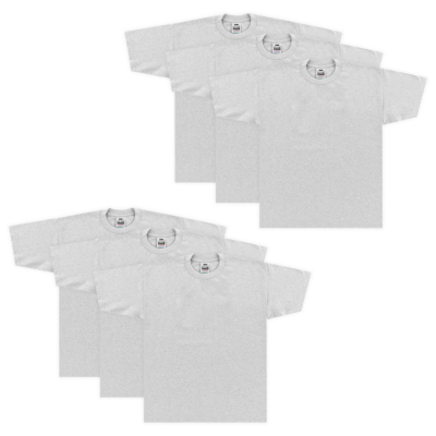 Heavyweight Cotton Short Sleeve Crew Neck T-Shirt 6-Pack