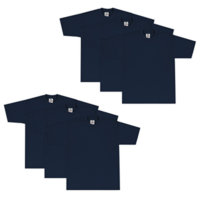 Heavyweight Cotton Short Sleeve Crew Neck T-Shirt 6-Pack
