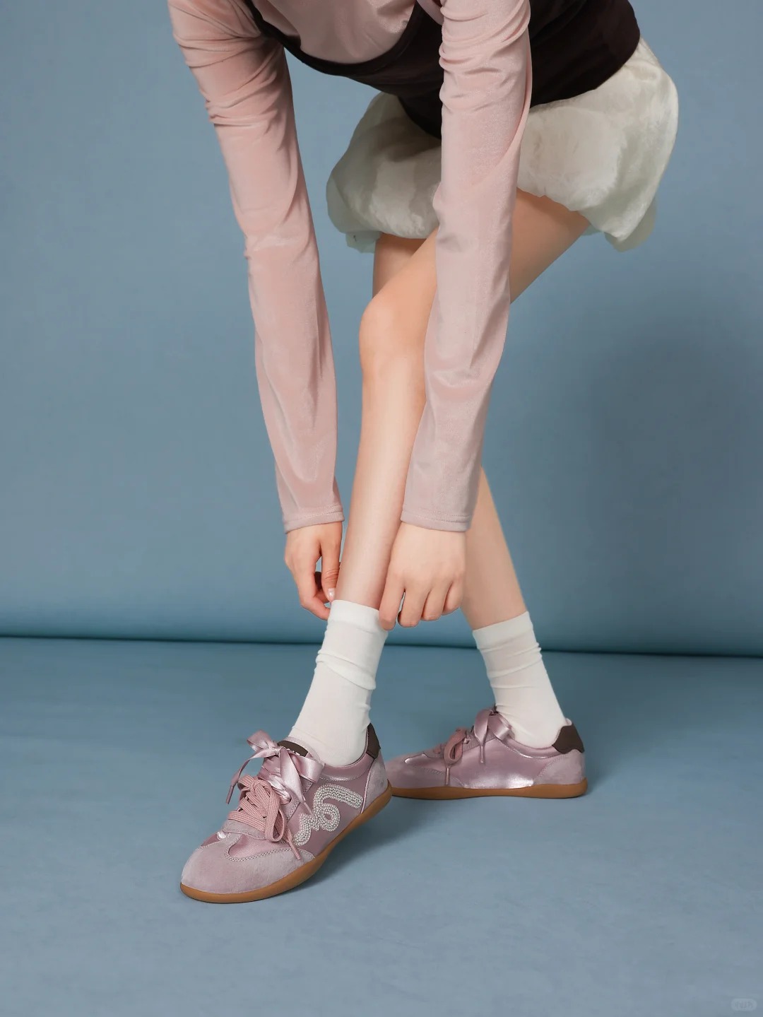 Satin Rhinestone Ballet Training Shoes
