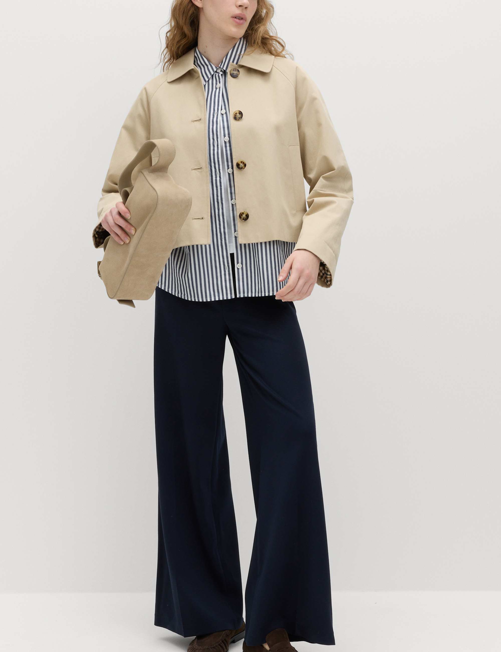 Jersey Wide Leg Trousers with Stretch