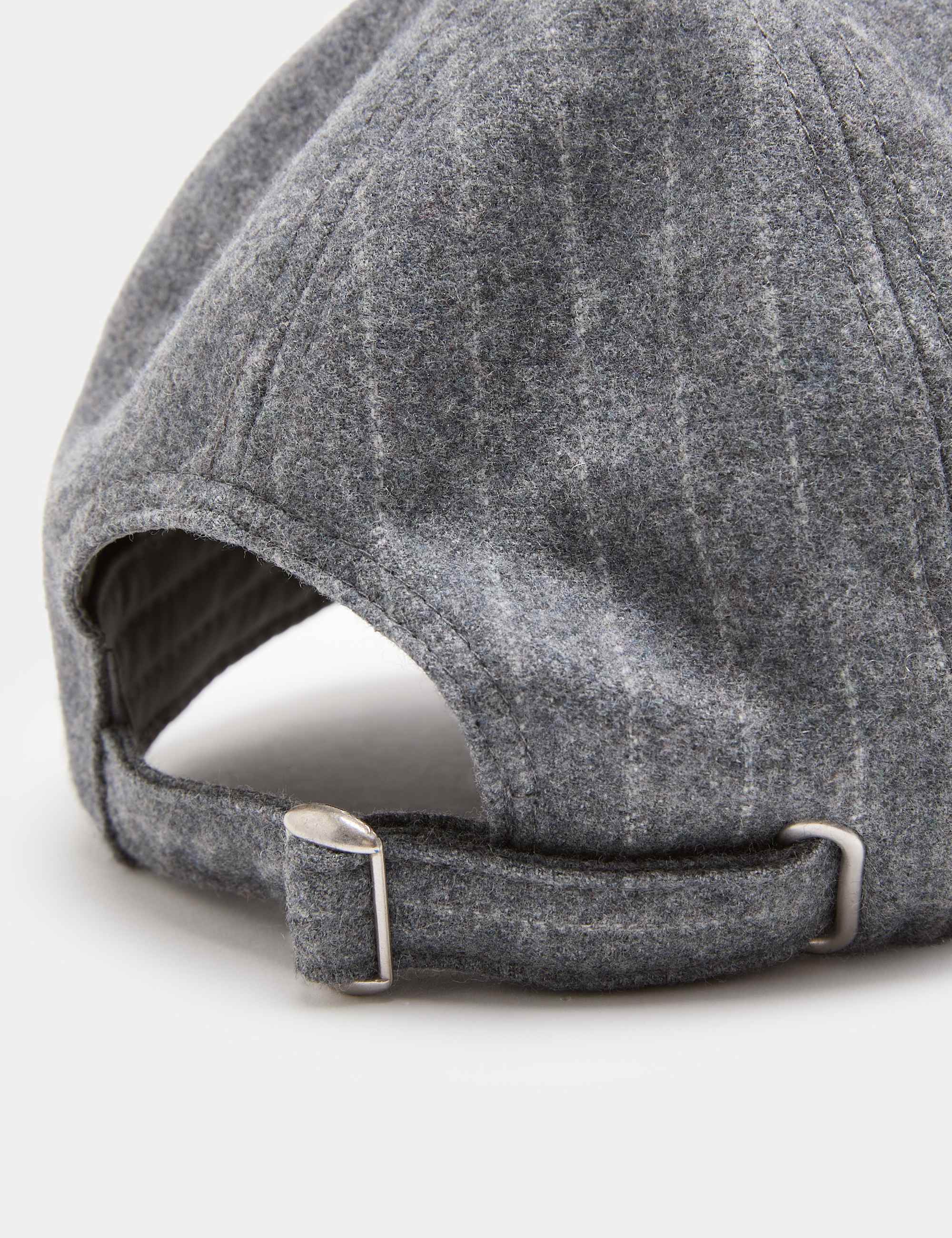 Wool Blend Pinstripe Baseball Cap