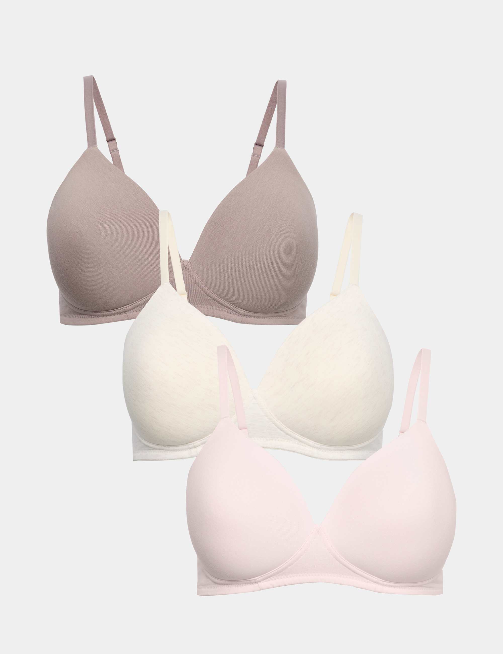 3pk Non Wired T-Shirt Bras A-E
