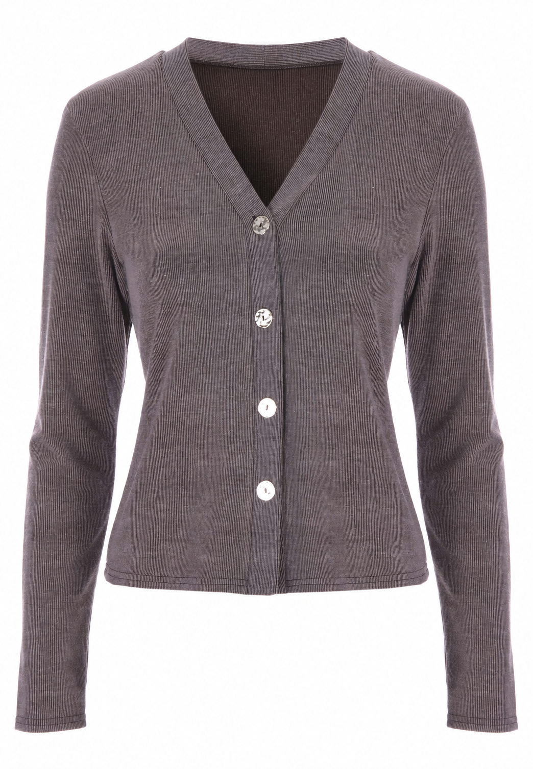 Womens Brown Textured Long Sleeve Cardigan