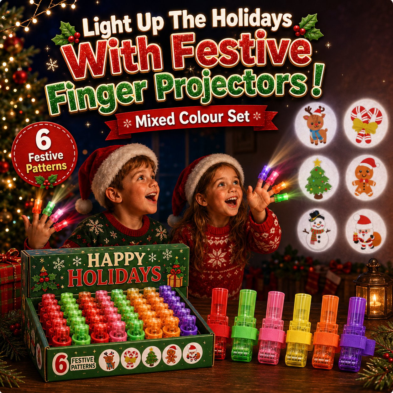 🎃Halloween Finger Projector Lights – 6 Spooky Patterns