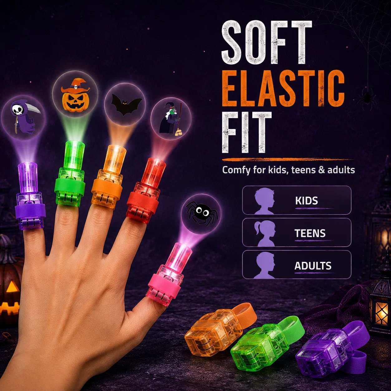 🎃Halloween Finger Projector Lights – 6 Spooky Patterns
