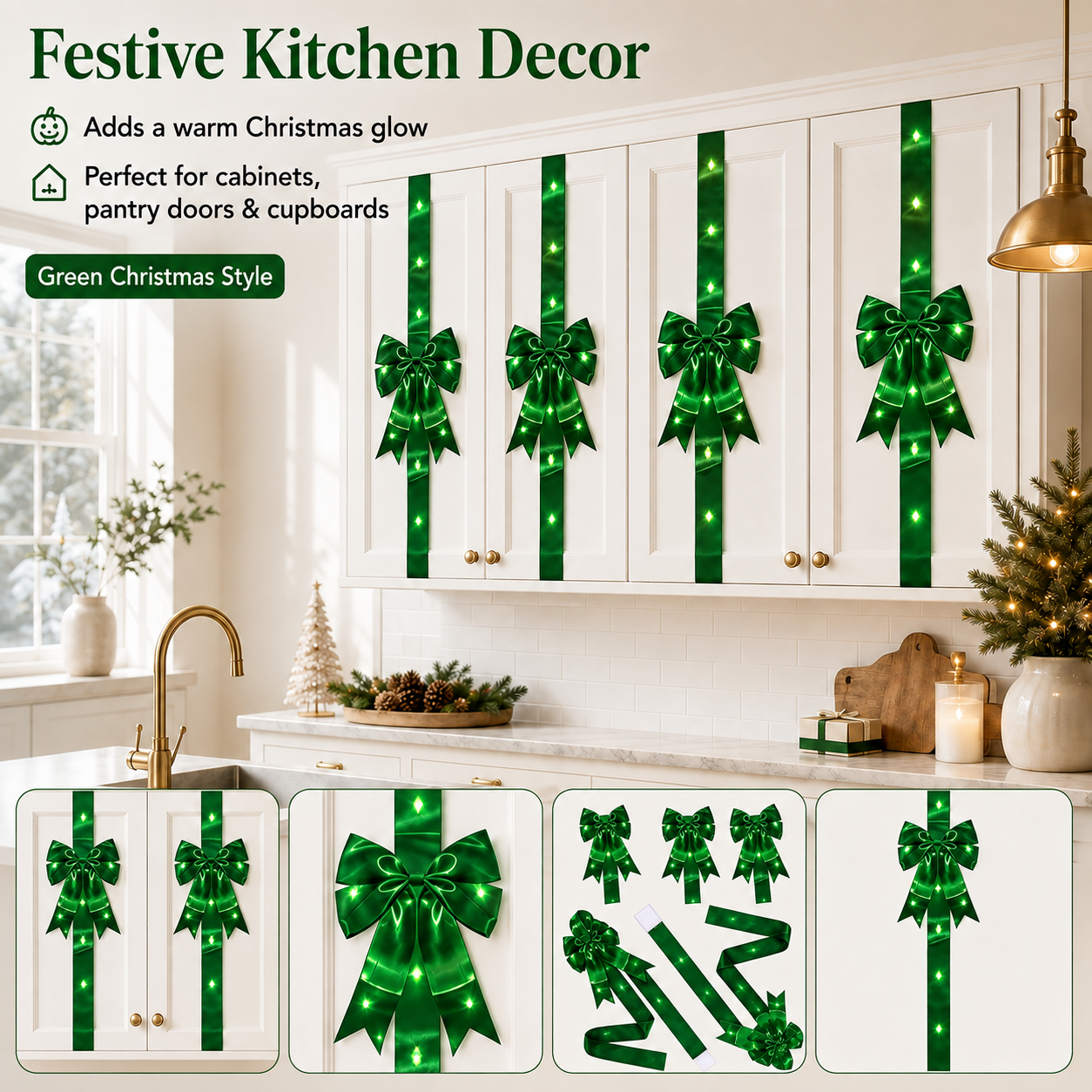 🎃 LED Light-Up Halloween Cabinet Door Bow — Turn Any Door Into a Spooky Statement! 👻✨