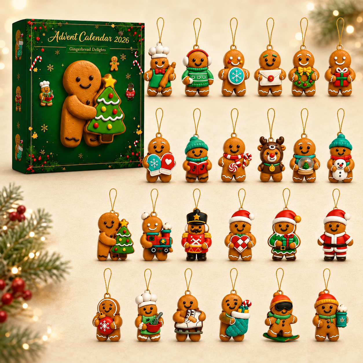 2026 Christmas Countdown Advent Calendar – 24 Unique Ornament Surprises