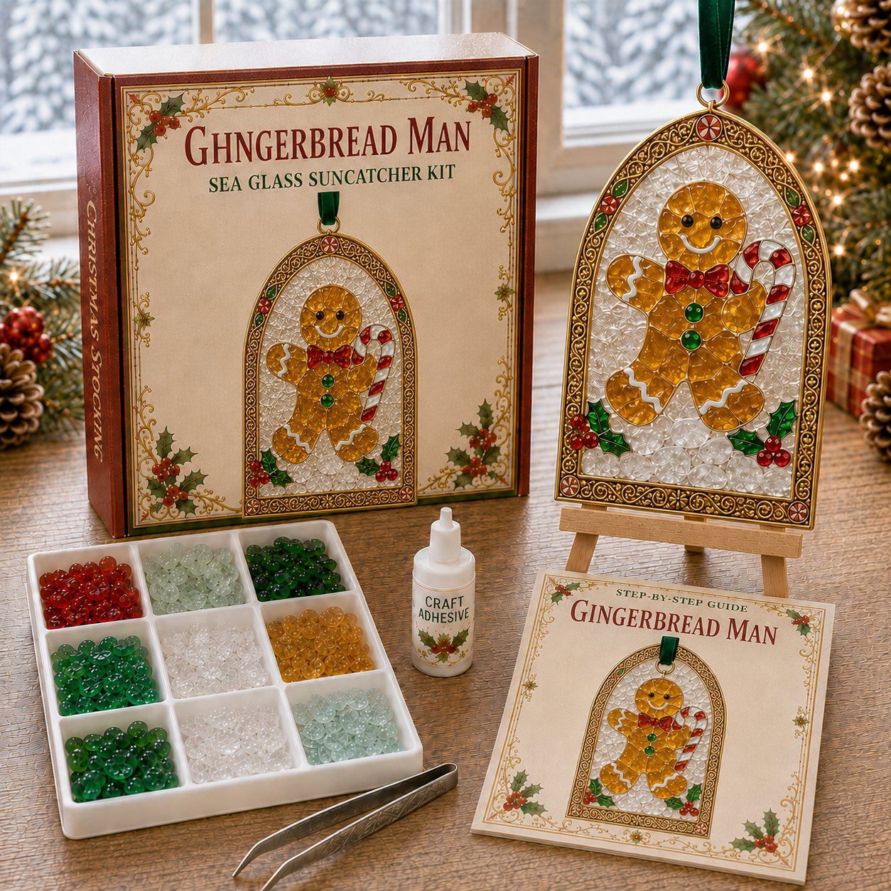 🎄Christmas Sea Glass Suncatcher DIY Kit
