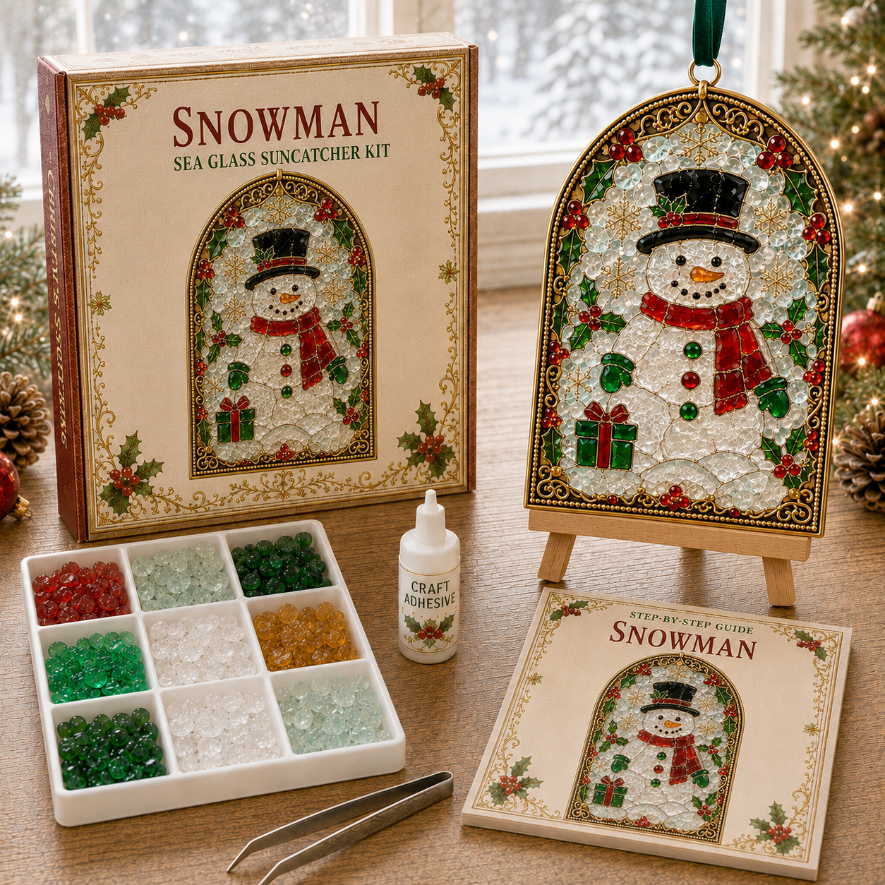 🎄Christmas Sea Glass Suncatcher DIY Kit