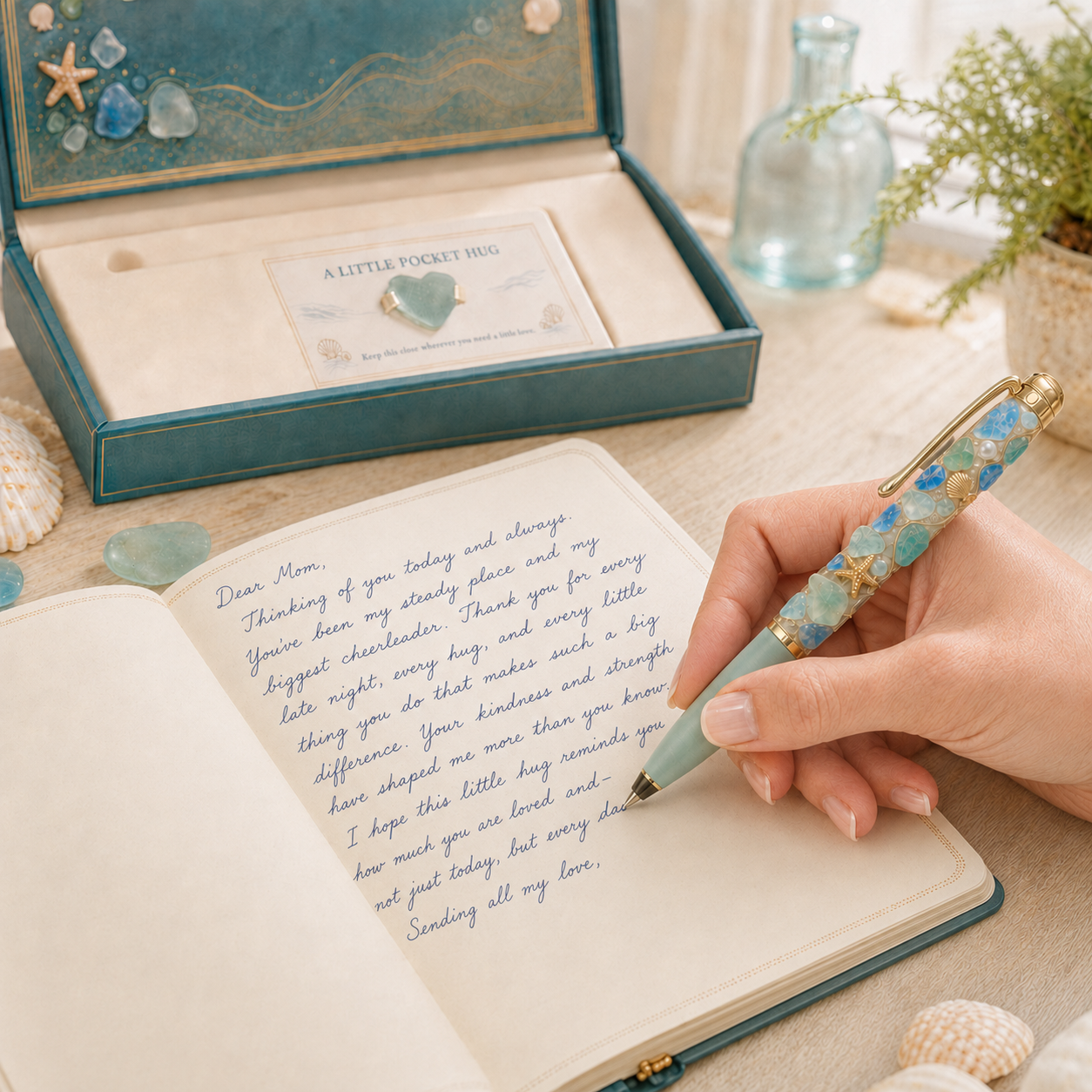 📢The Last 30🔥 - Sea Glass Signature Pen & Pocket Hug