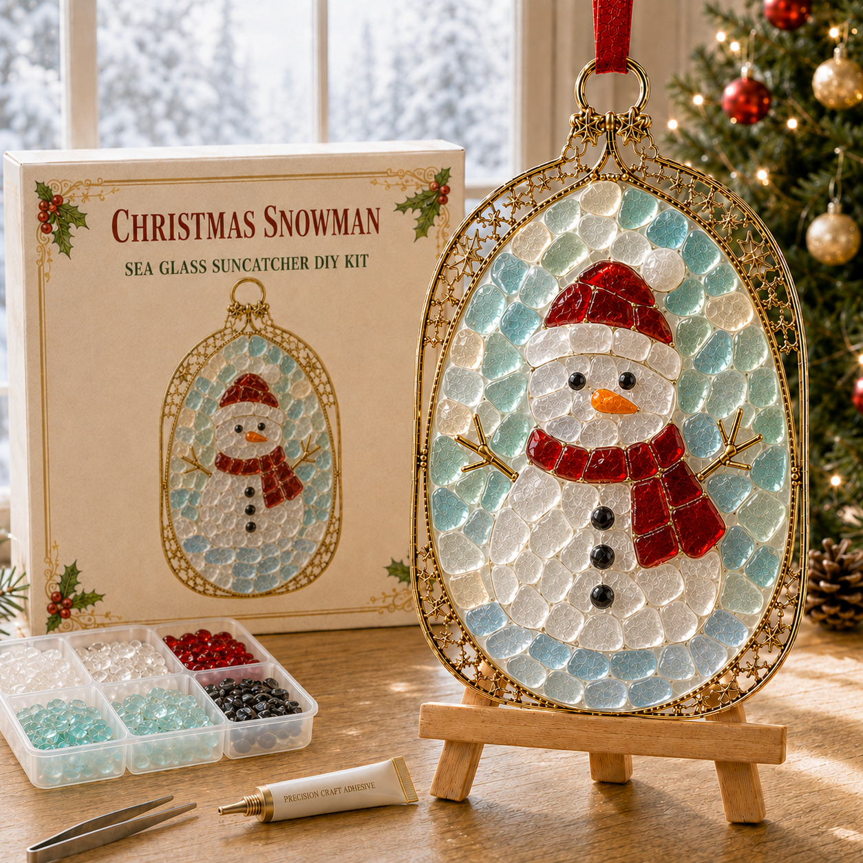 🎄Christmas Sea Glass Suncatcher DIY Kit