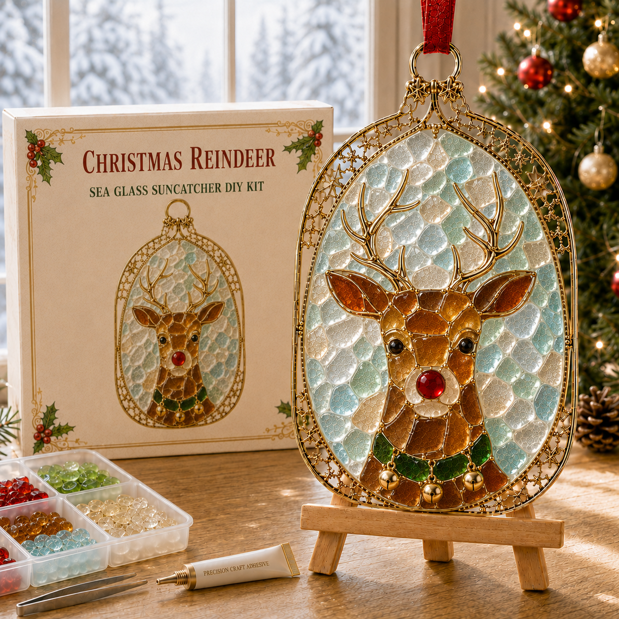 🎄Christmas Sea Glass Suncatcher DIY Kit