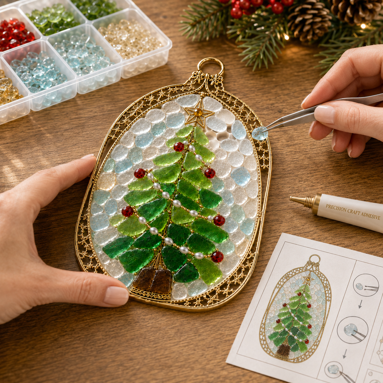 🎄Christmas Sea Glass Suncatcher DIY Kit