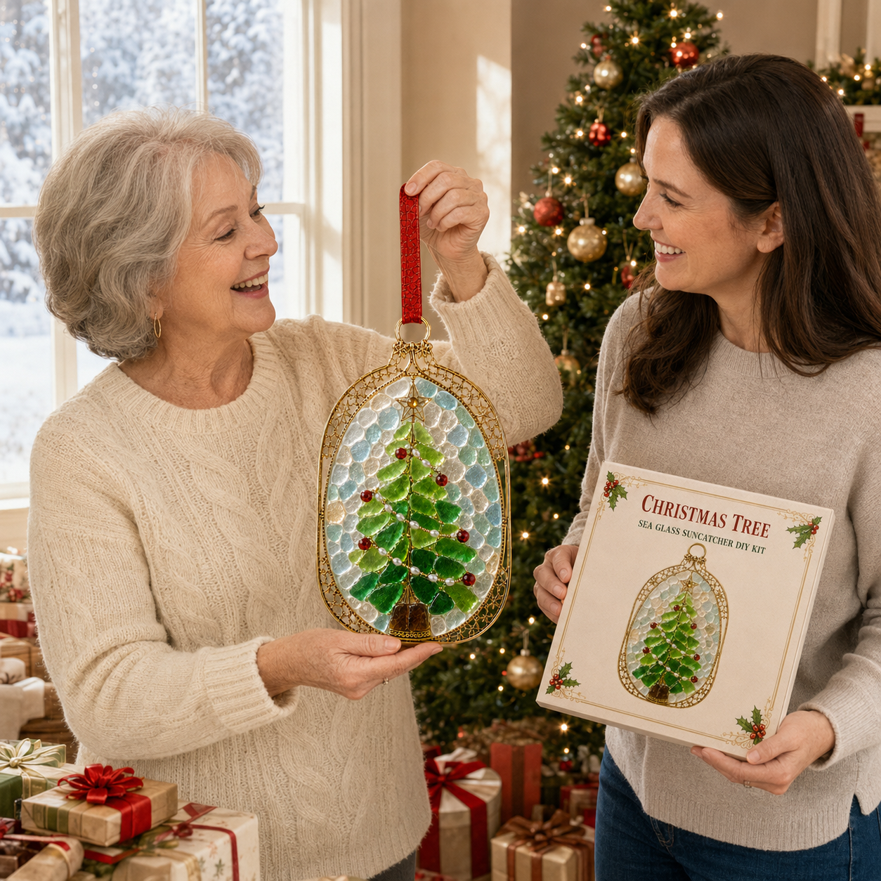 🎄Christmas Sea Glass Suncatcher DIY Kit