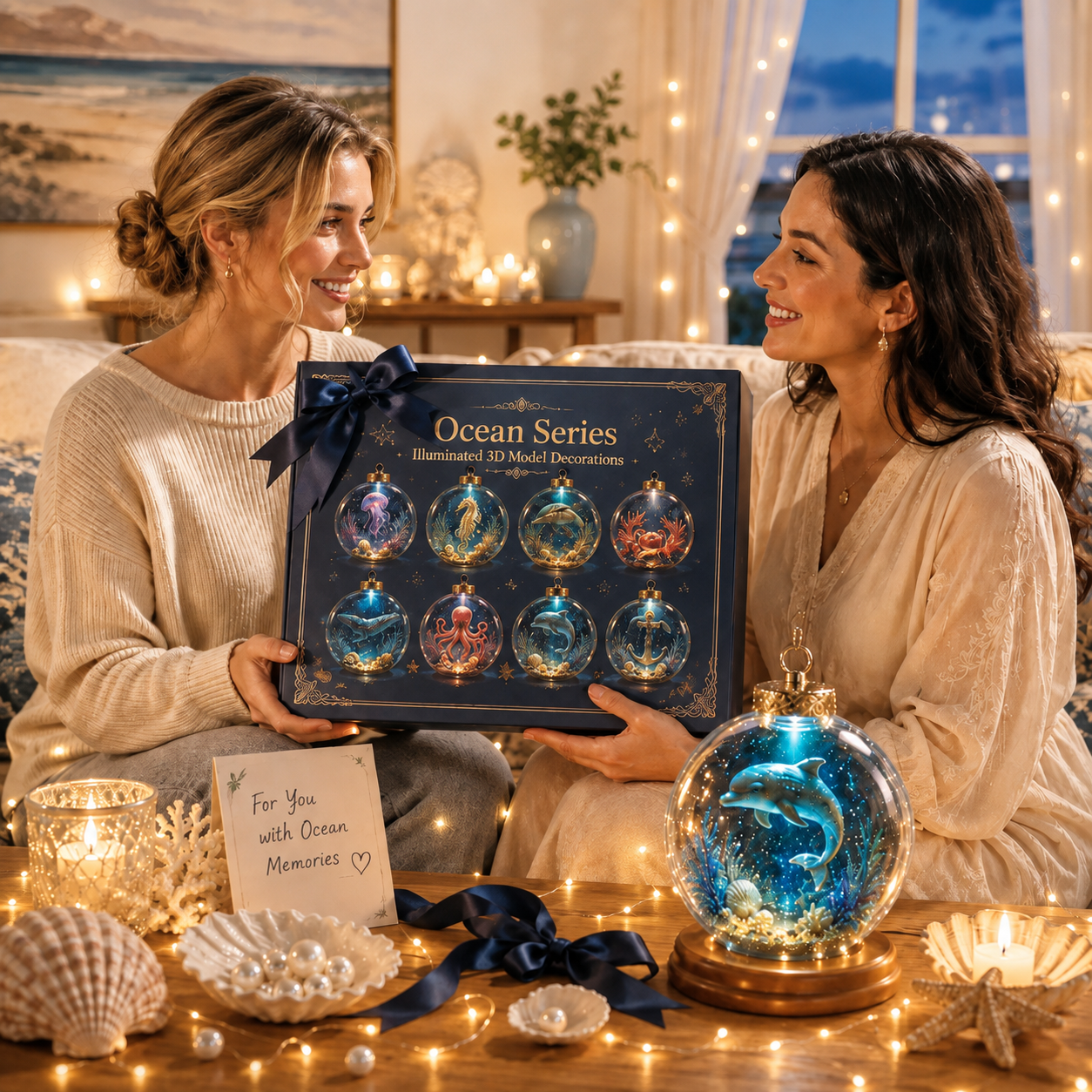 2026🌊 Glowing Ocean World 3D Diorama Christmas Ornament ✨