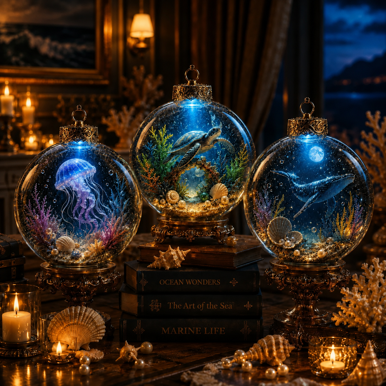 2026🌊 Glowing Ocean World 3D Diorama Christmas Ornament ✨