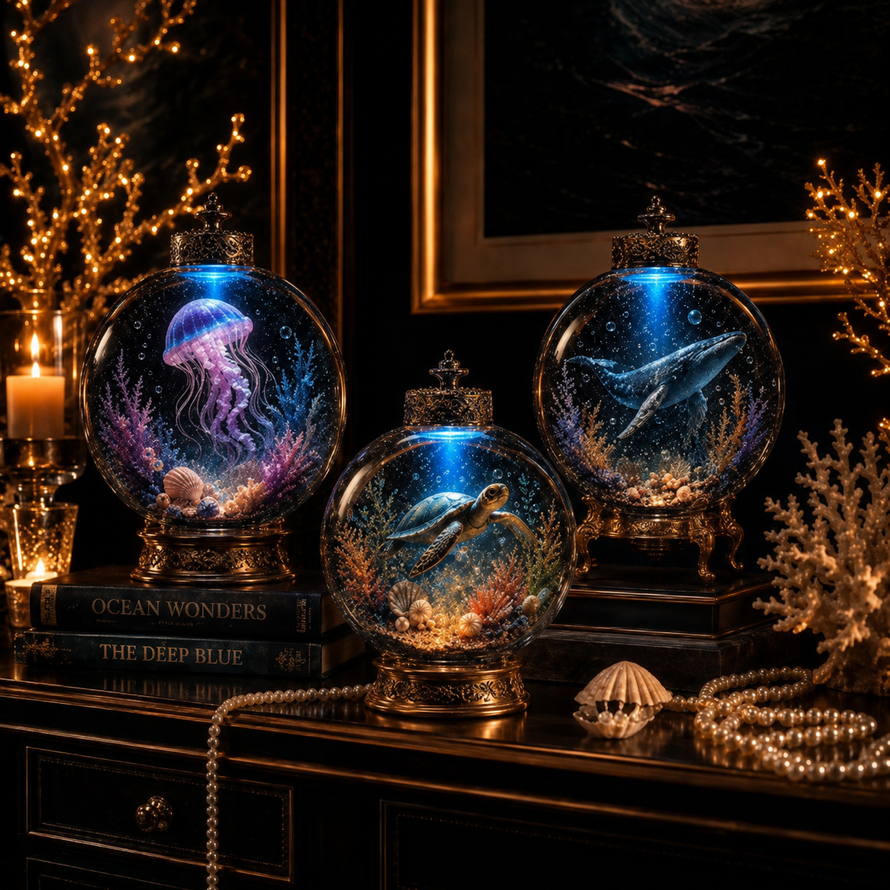 2026🌊 Glowing Ocean World 3D Diorama Christmas Ornament ✨
