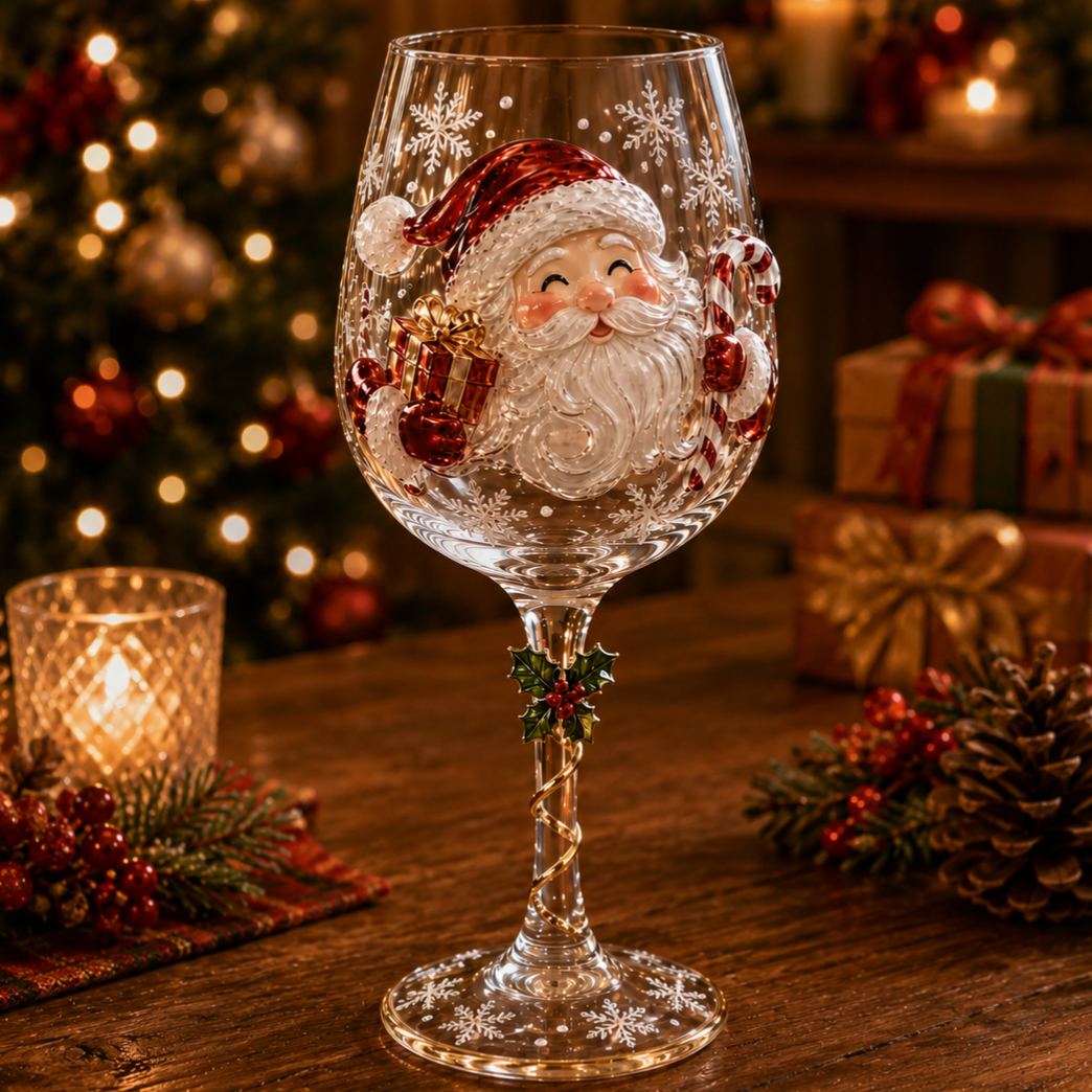 🔥🎁Christmas 3D Wine Glass Collection Gift Box Set✨