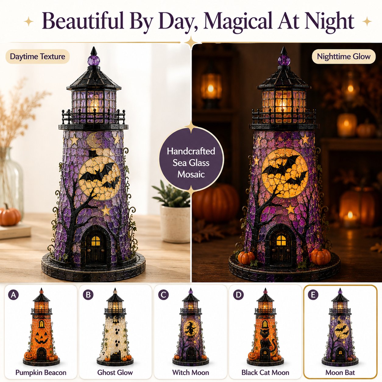 ⚡️Last Day 49% OFF-Plymagic DIY Sea Glass  – 🎃Halloween Lighthouse