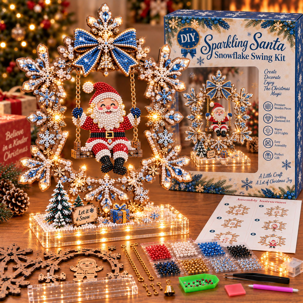 🎄 DIY Sparkling Santa Swing Christmas Light Kit ✨Create It. Light It. Make Christmas Magical.