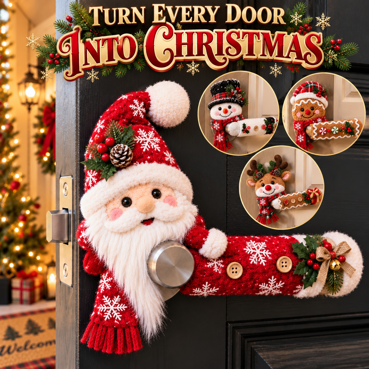 🎄LAST DAY 70% OFF- Christmas Character Door Handle Covers