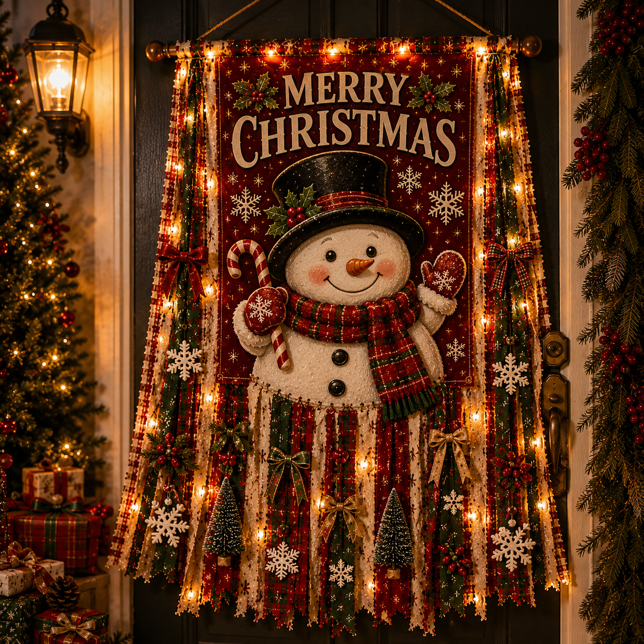 ⏳ Last Day 49% OFF -Lighted Christmas Door Hanging Decor