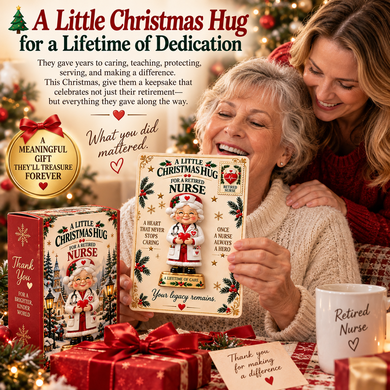 ✨Last Day 70% OFF –A CHRISTMAS GIFT MADE FOR THEIR STORY |🎄 Christmas Retirement Pocket Hug Keepsake Collection