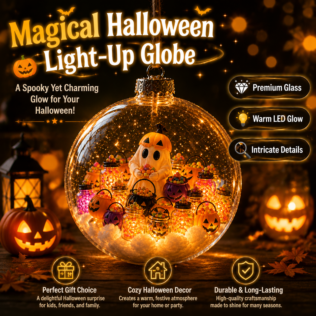 🎃 Halloween Limited Edition – Light-Up Ornament Collection