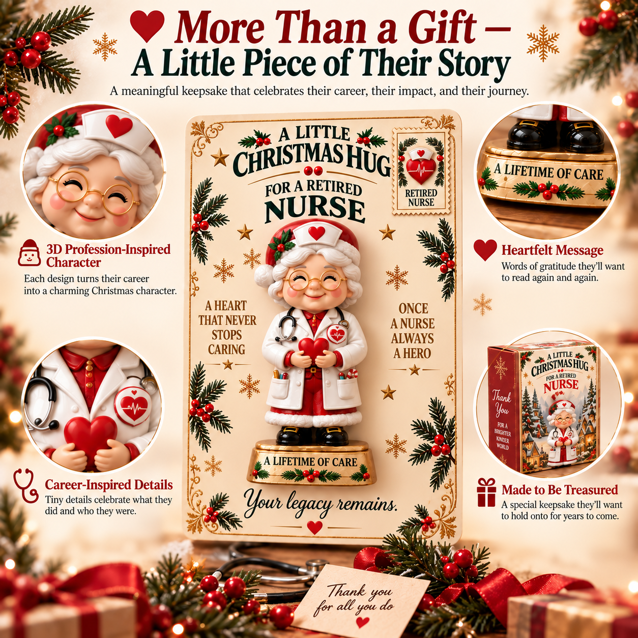✨Last Day 70% OFF –A CHRISTMAS GIFT MADE FOR THEIR STORY |🎄 Christmas Retirement Pocket Hug Keepsake Collection