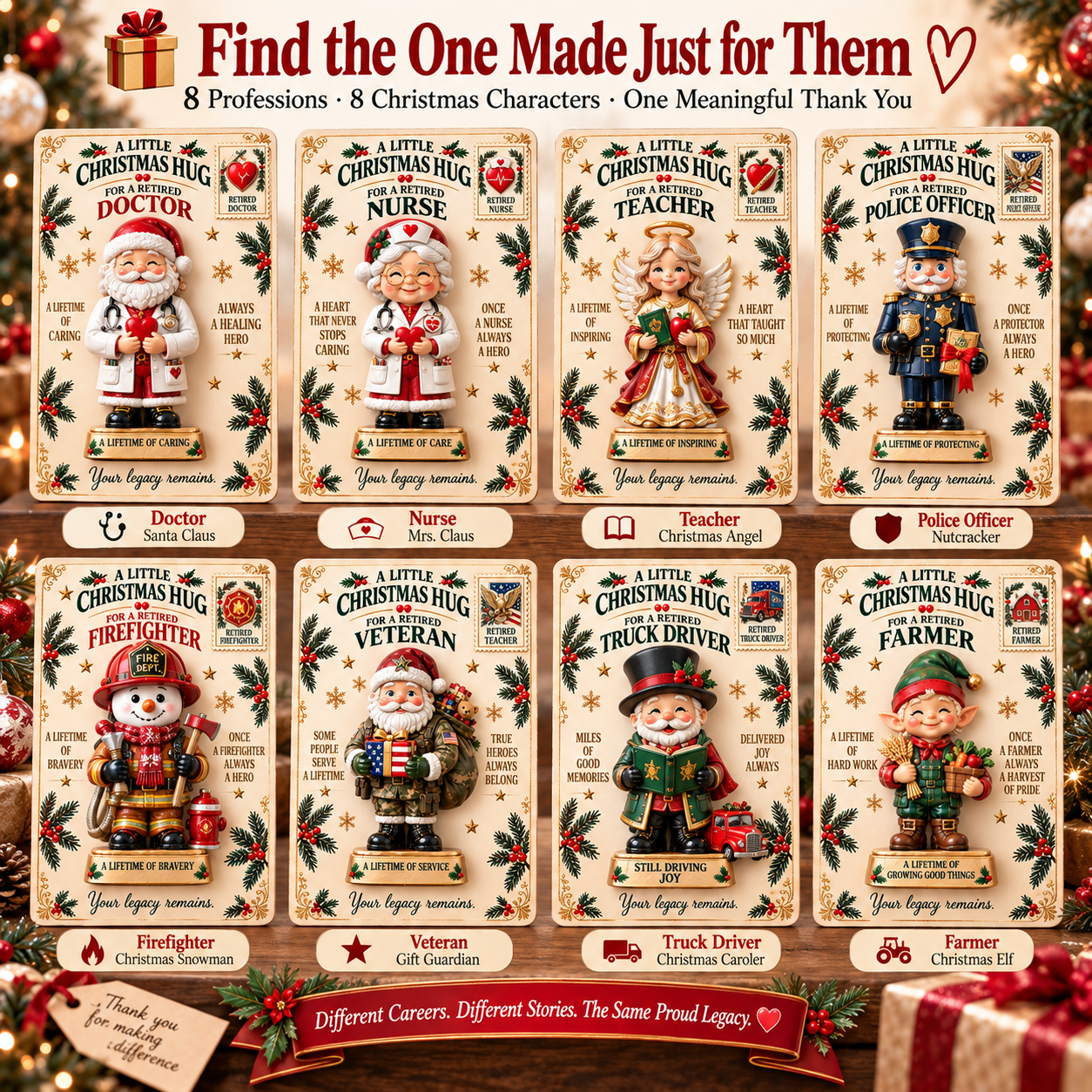 ✨Last Day 70% OFF –A CHRISTMAS GIFT MADE FOR THEIR STORY |🎄 Christmas Retirement Pocket Hug Keepsake Collection