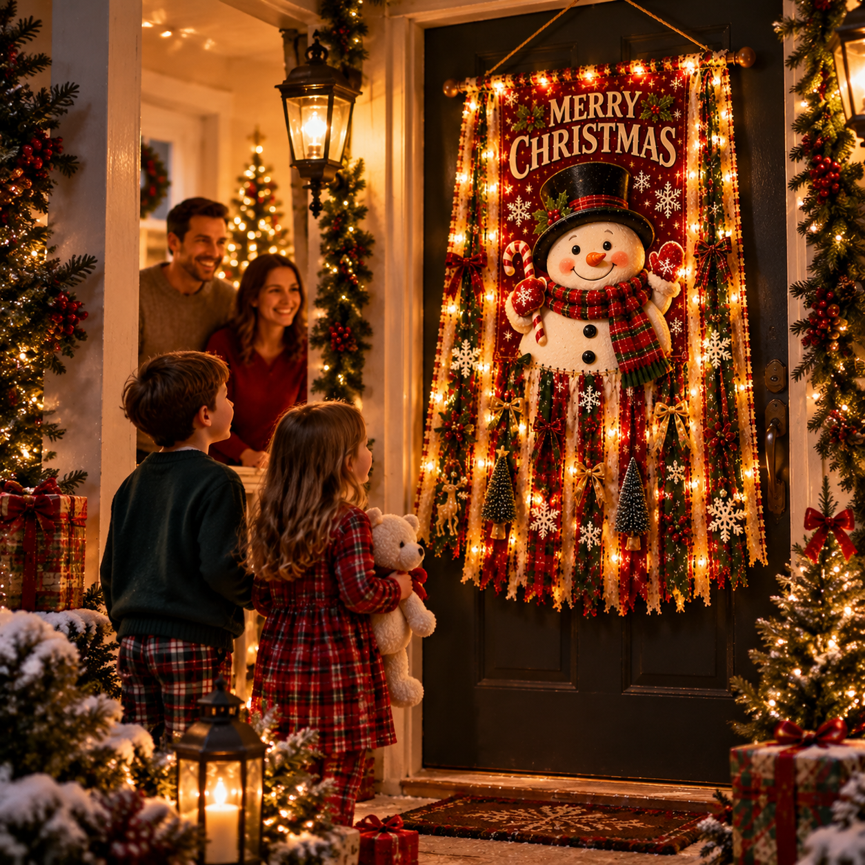 ⏳ Last Day 49% OFF -Lighted Christmas Door Hanging Decor