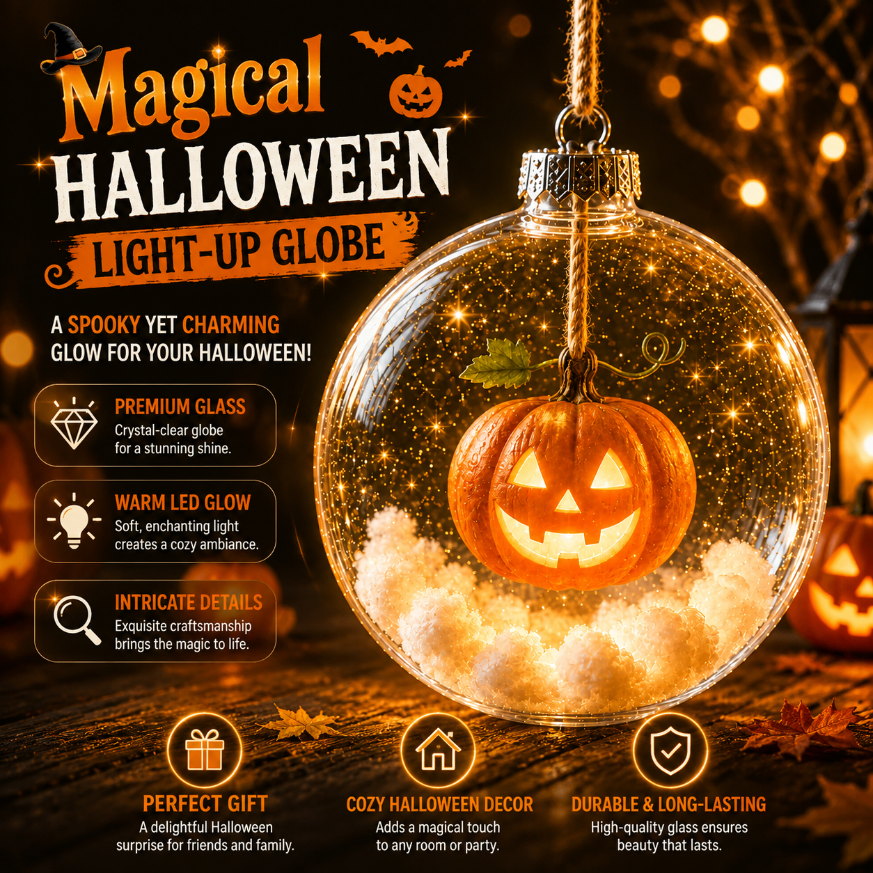 🎃 Halloween Limited Edition – Light-Up Ornament Collection