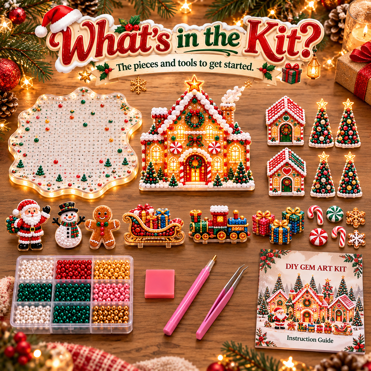 🔥 Last Day 49% OFF –✨Magical Christmas Village – DIY Rhinestone Set for Festive Table Decor-🚨Almost sold out – final 50 sets!