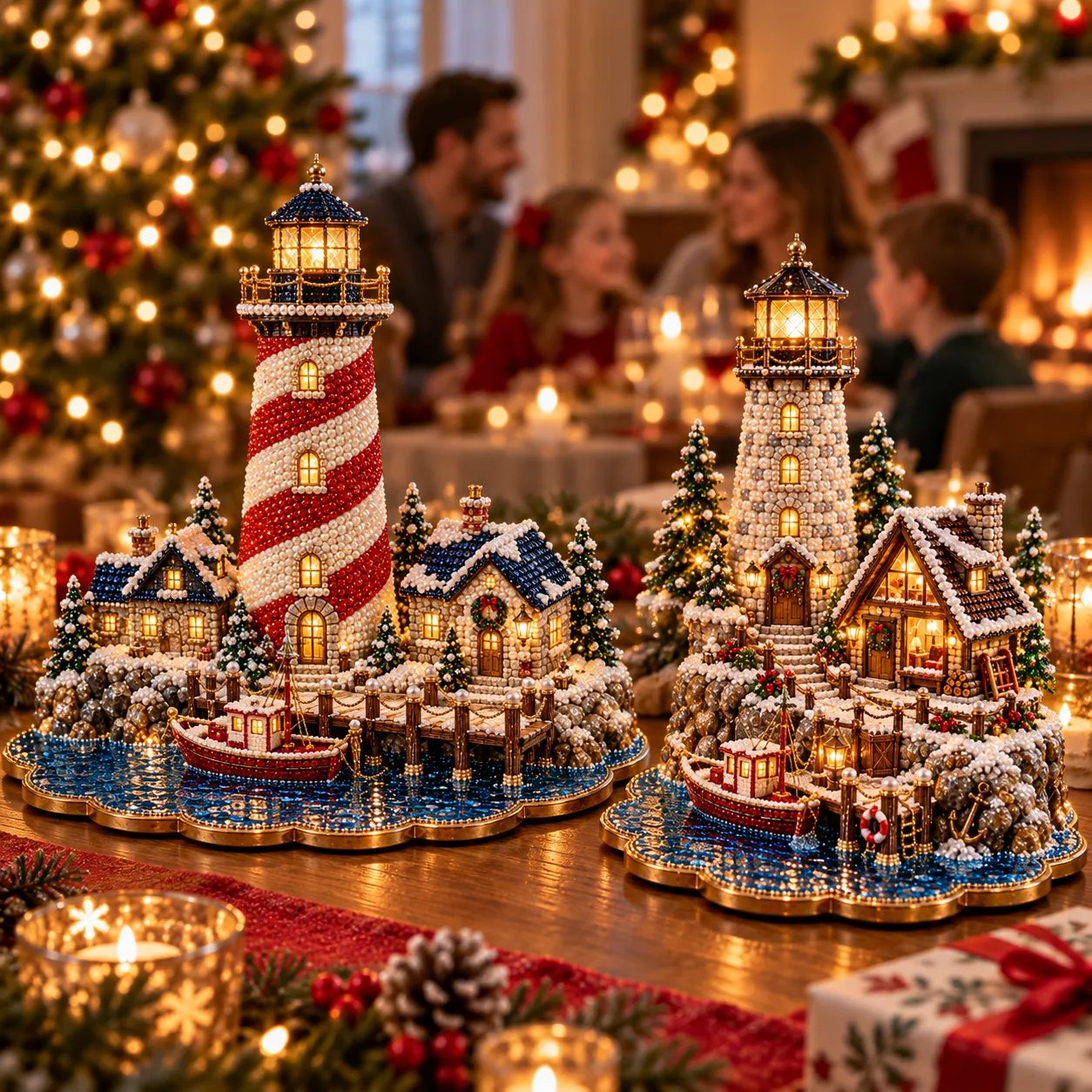 🎄 LAST DAY 70% OFF – Premium 2D Pearl Christmas Lighthouse Diamond Painting Art Kit | Luxury Flocked Canvas with Scratch-Resistant Non-Fading Pearl Beads DIY Holiday Decor 🎅⛄️❄️