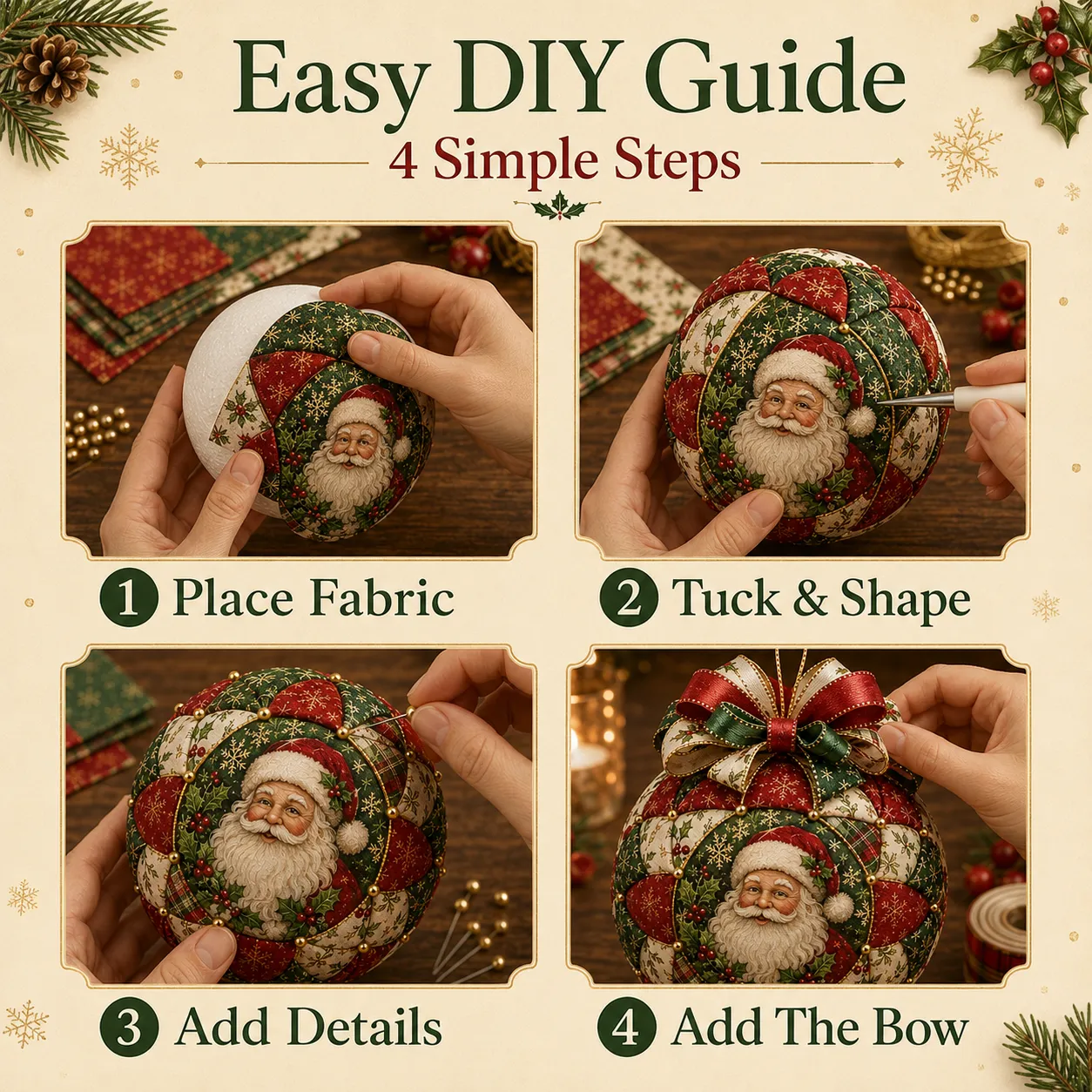 ⏳ Last Day 49% OFF –🎄 Christmas Classics Patchwork Ornament DIY Kit