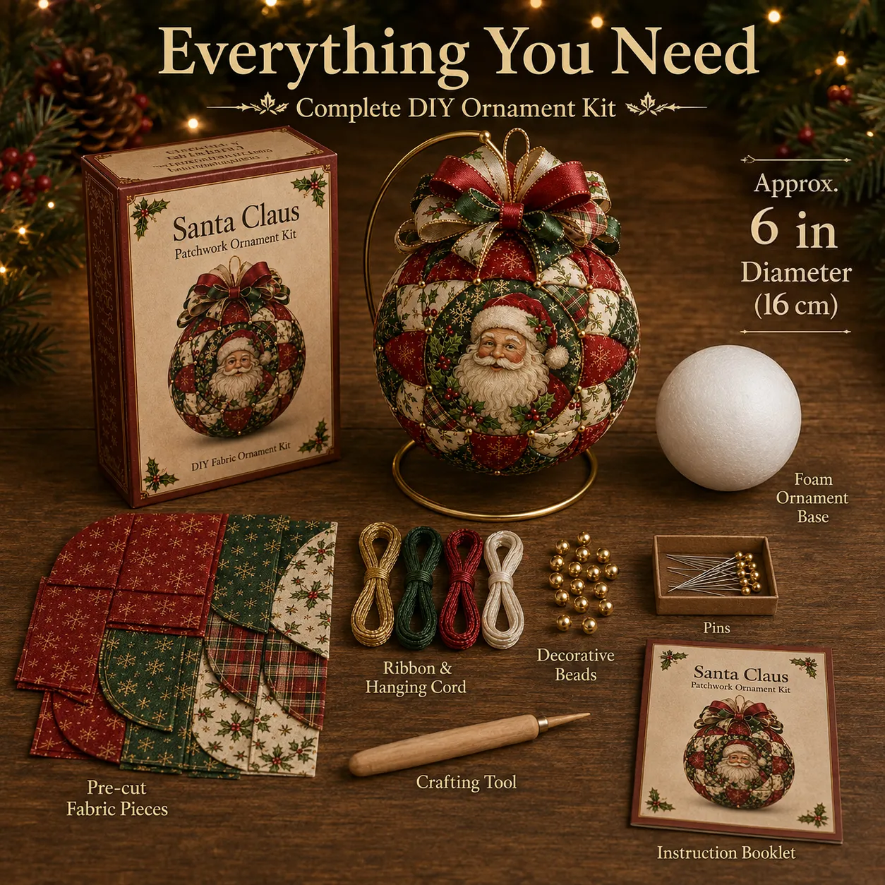 ⏳ Last Day 49% OFF –🎄 Christmas Classics Patchwork Ornament DIY Kit