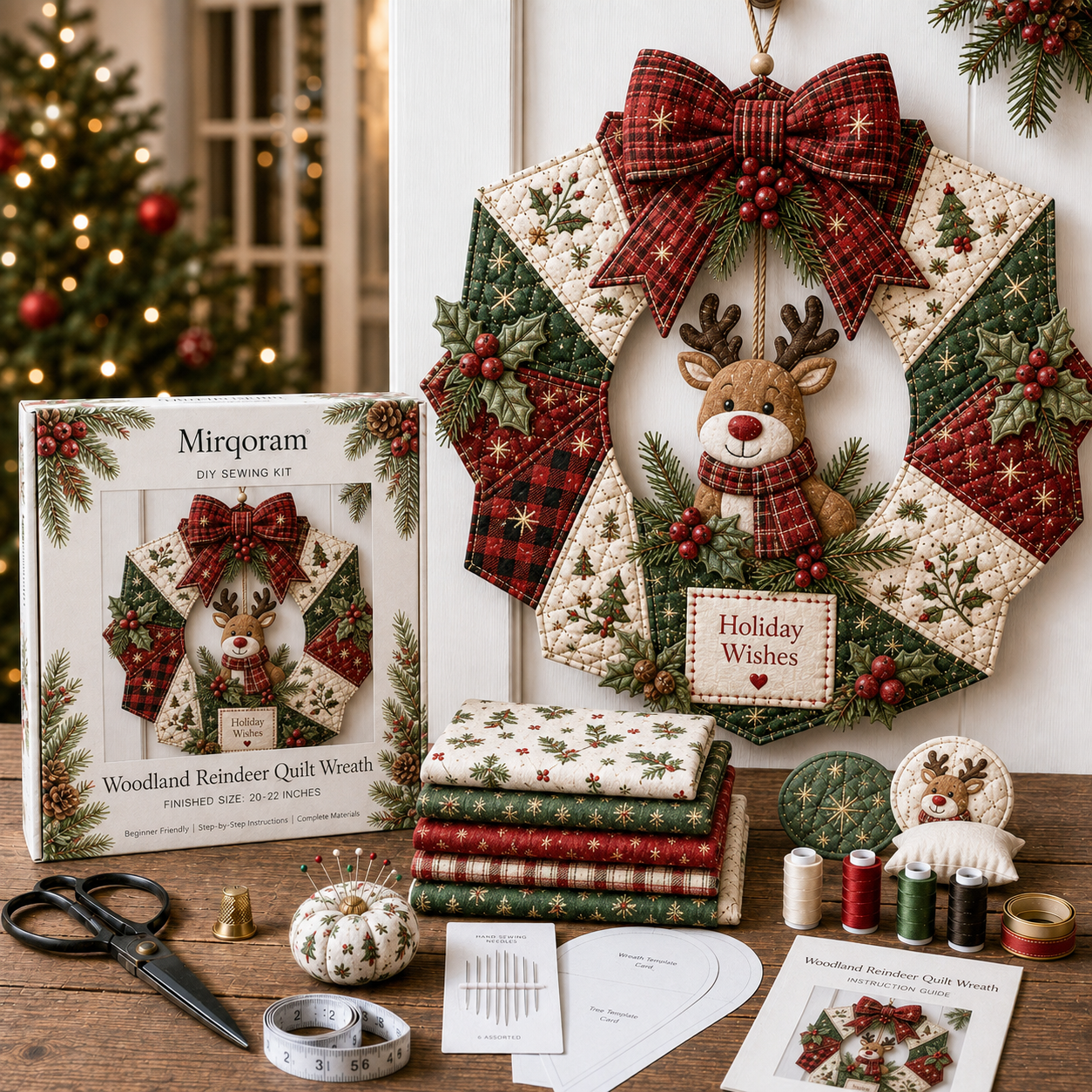 🎁 Last Day 49% OFF- 🎄Beginner-Friendly Christmas Fabric Wreath DIY Kit