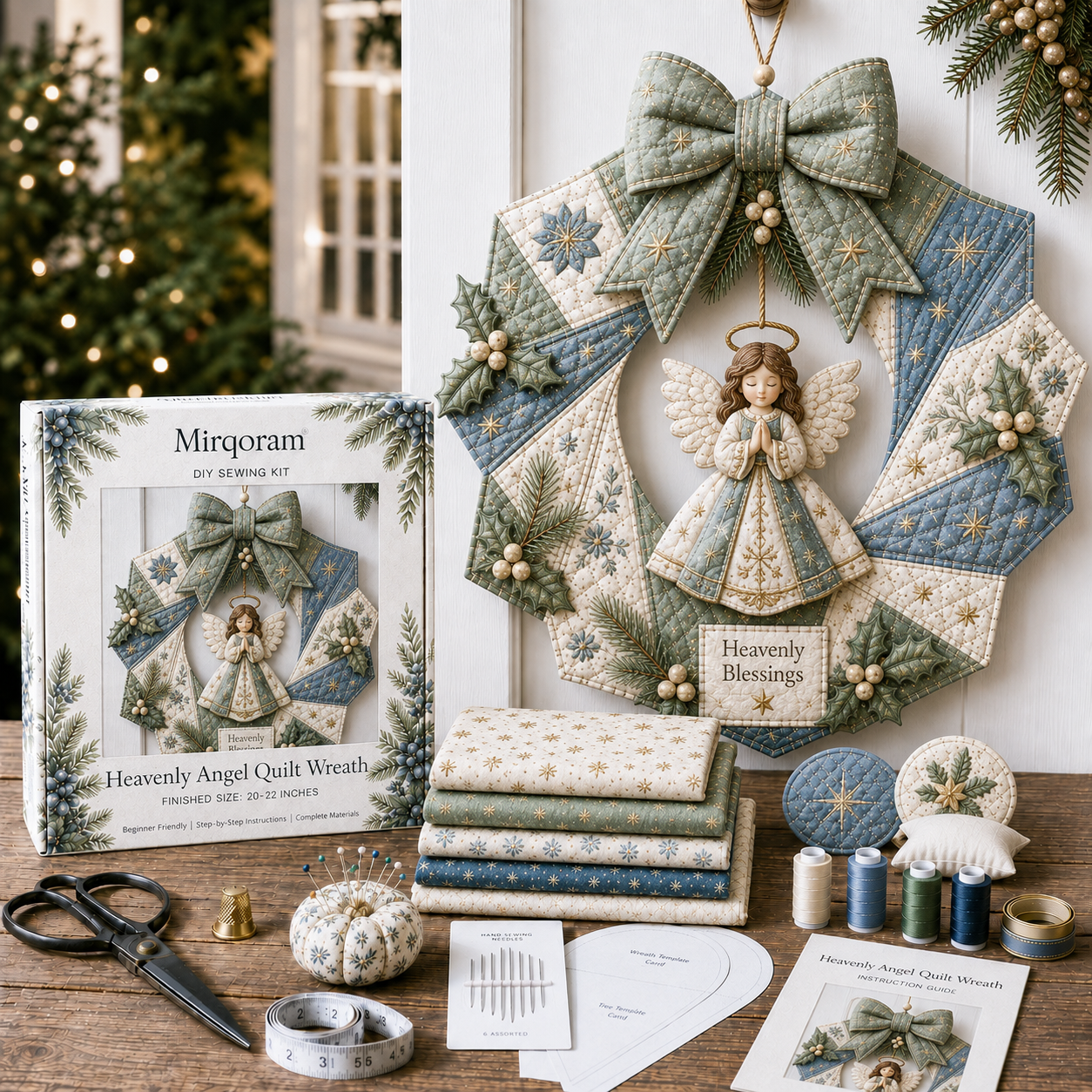 🎁 Last Day 49% OFF- 🎄Beginner-Friendly Christmas Fabric Wreath DIY Kit