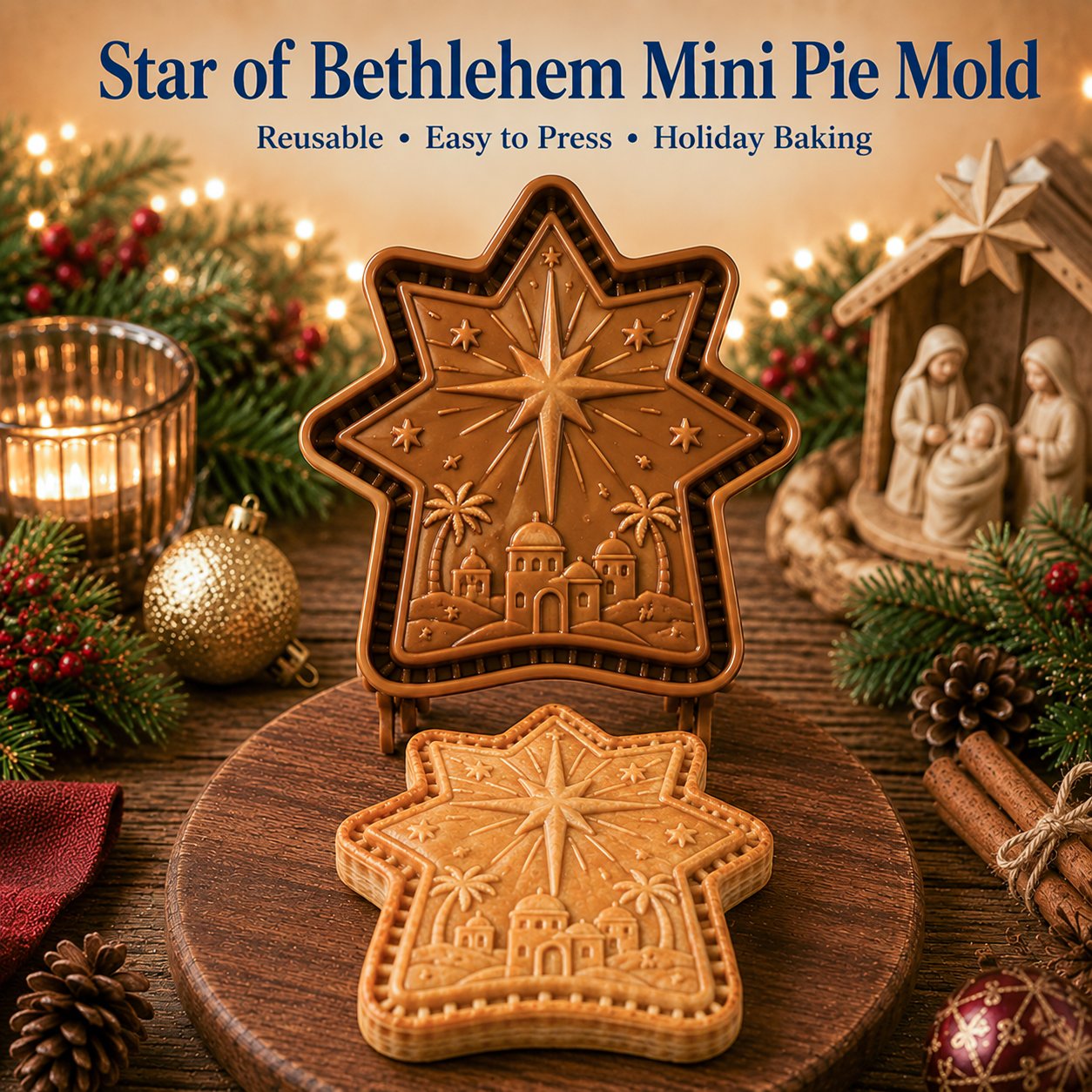 🎁🇺🇸 Last Day Promo: 49% OFF ✝️ Faith & Nativity Christmas Mini Pie Mold Collection