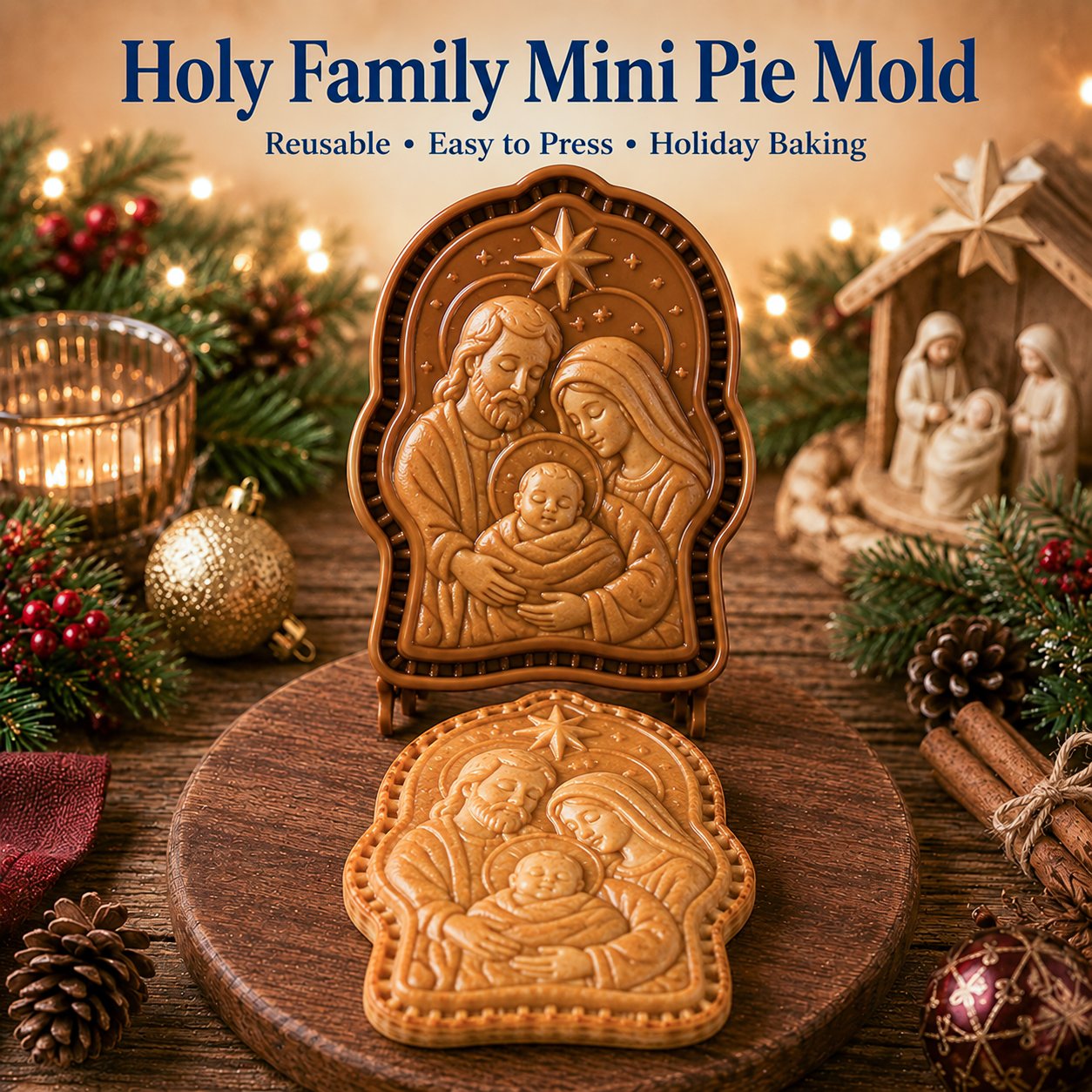 🎁🇺🇸 Last Day Promo: 49% OFF ✝️ Faith & Nativity Christmas Mini Pie Mold Collection