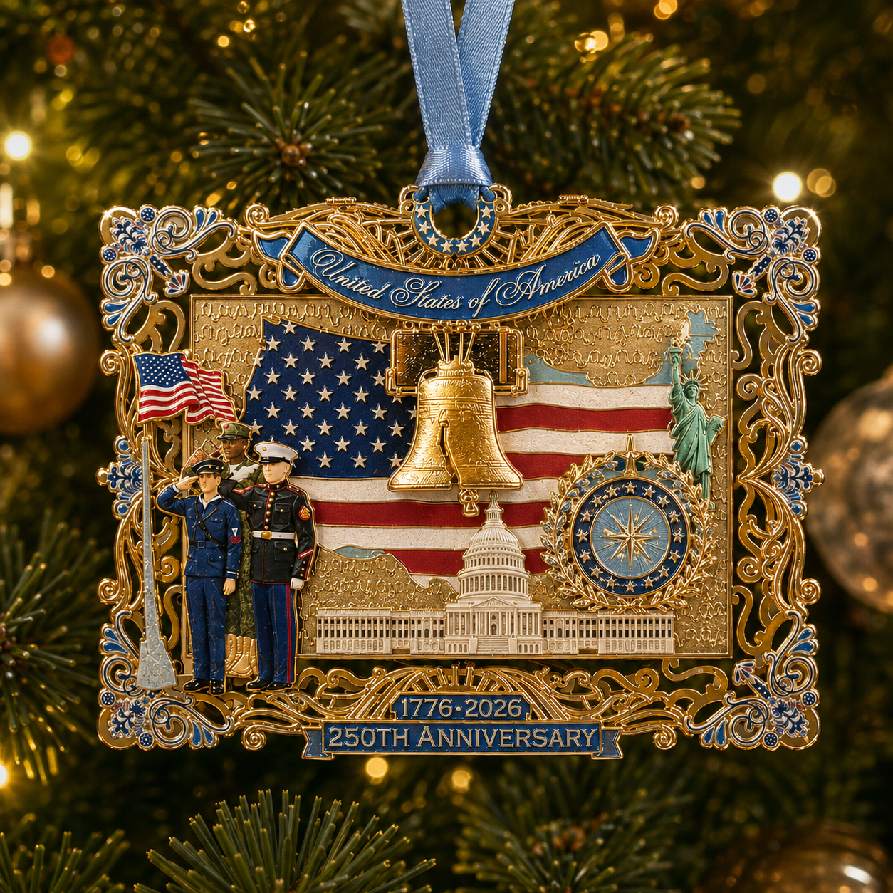🔥Last Day 49% OFF -🇺🇸 250th Anniversary Liberty Heritage Christmas Hanging Ornament