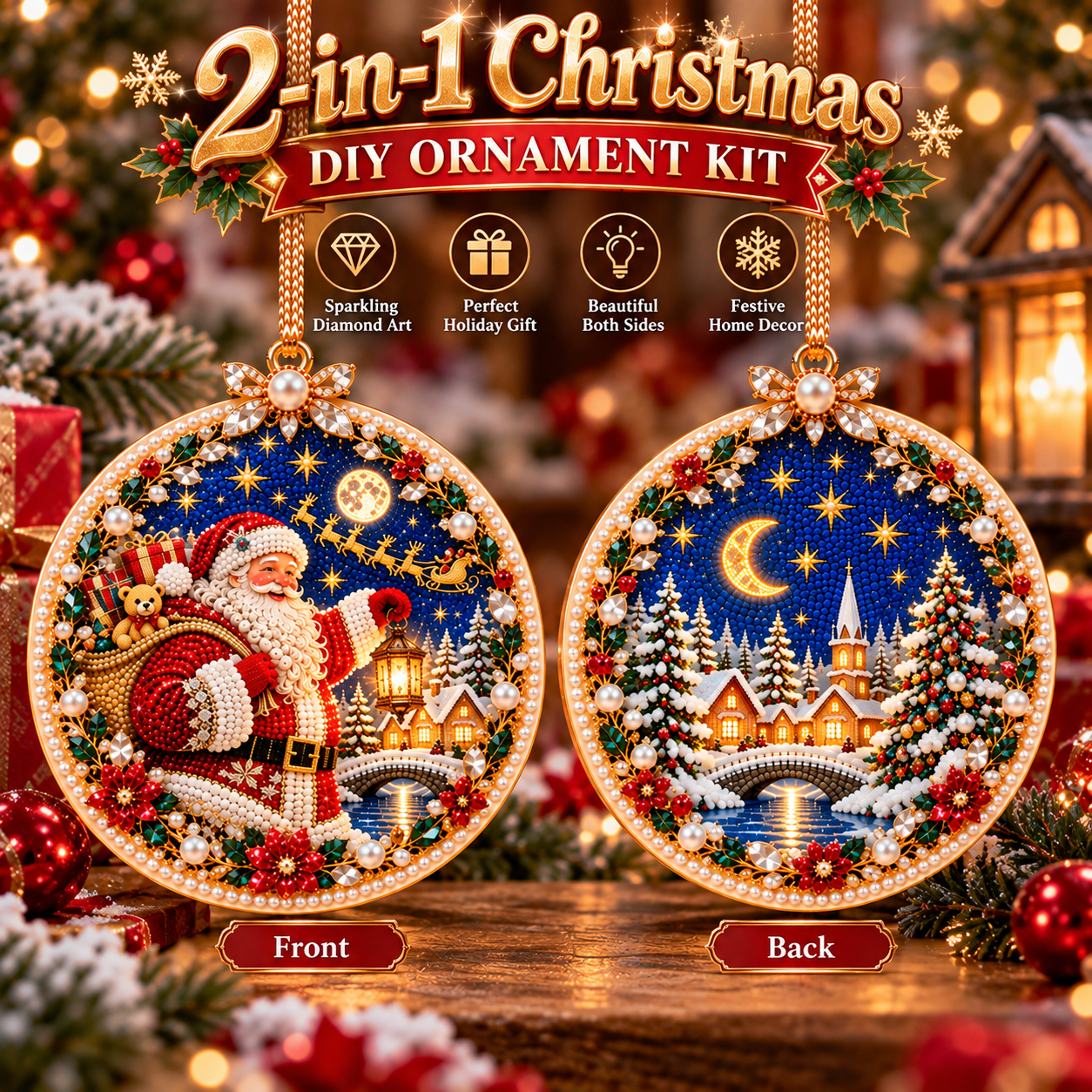 🔥 Holiday Sale: 70% OFF-🎄 2-in-1 DIY Double-Sided Christmas Diamond Art Ornament Kit – Handmade Holiday Tree Decoration & Keepsake Gift