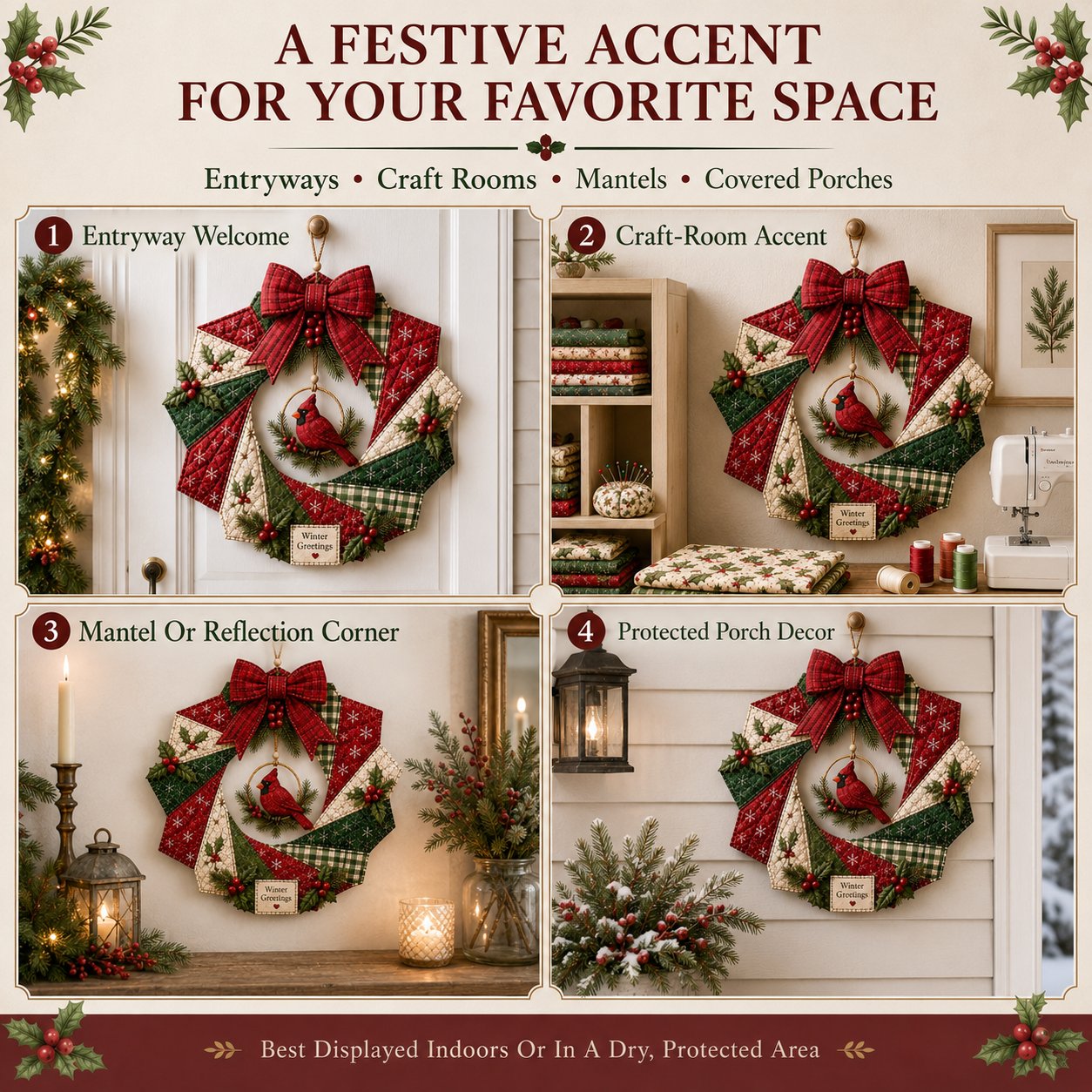 🎁 Last Day 49% OFF- 🎄Beginner-Friendly Christmas Fabric Wreath DIY Kit