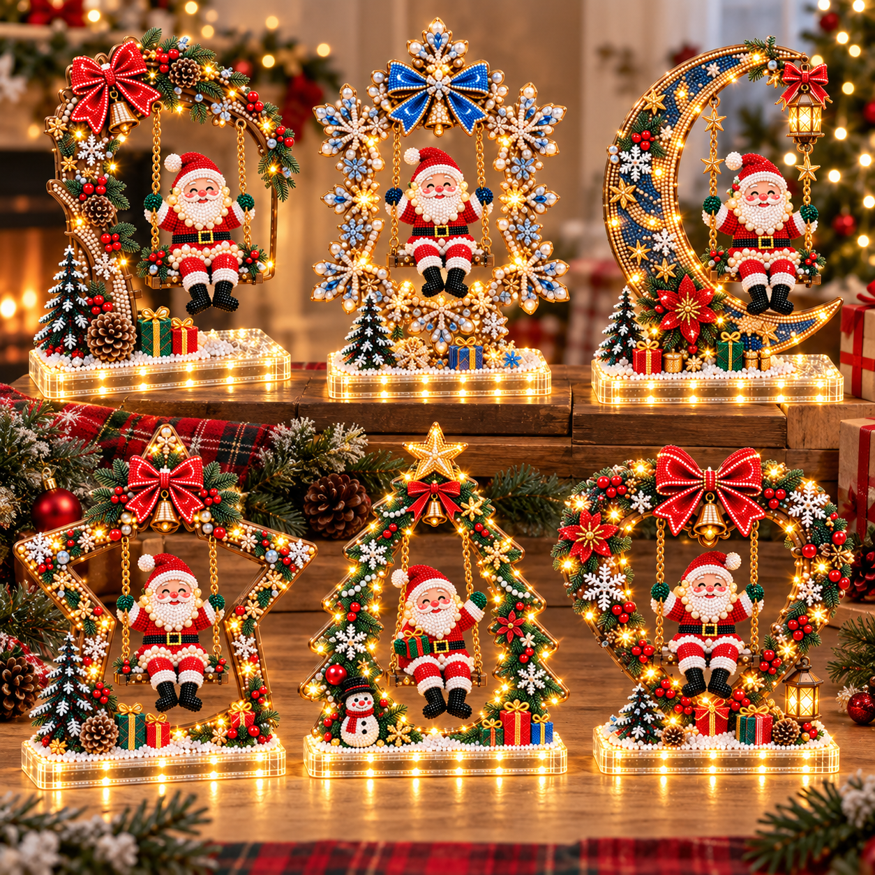 🎄 DIY Sparkling Santa Swing Christmas Light Kit ✨Create It. Light It. Make Christmas Magical.