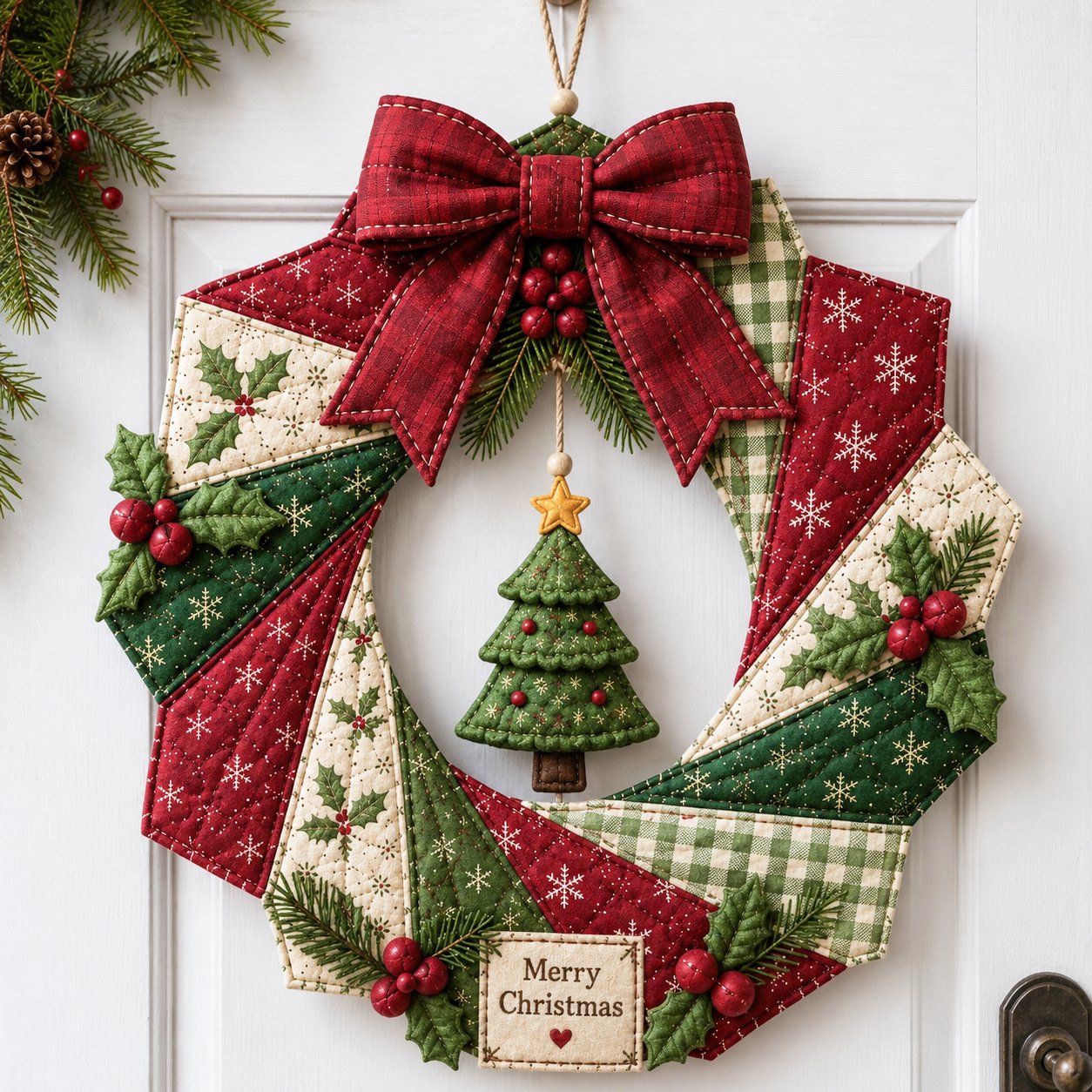 🎁 Last Day 49% OFF- 🎄Beginner-Friendly Christmas Fabric Wreath DIY Kit