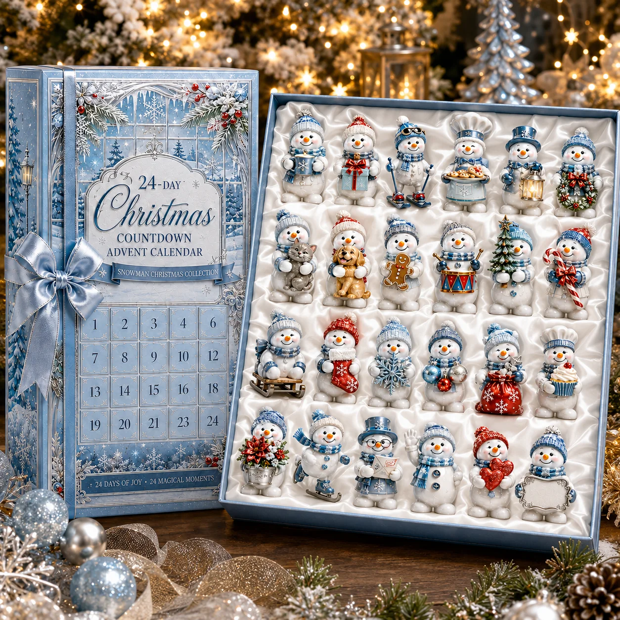 ⏳ Last Day 49% OFF –✨24-Day Christmas Countdown Advent Calendar – Snowman Christmas Series