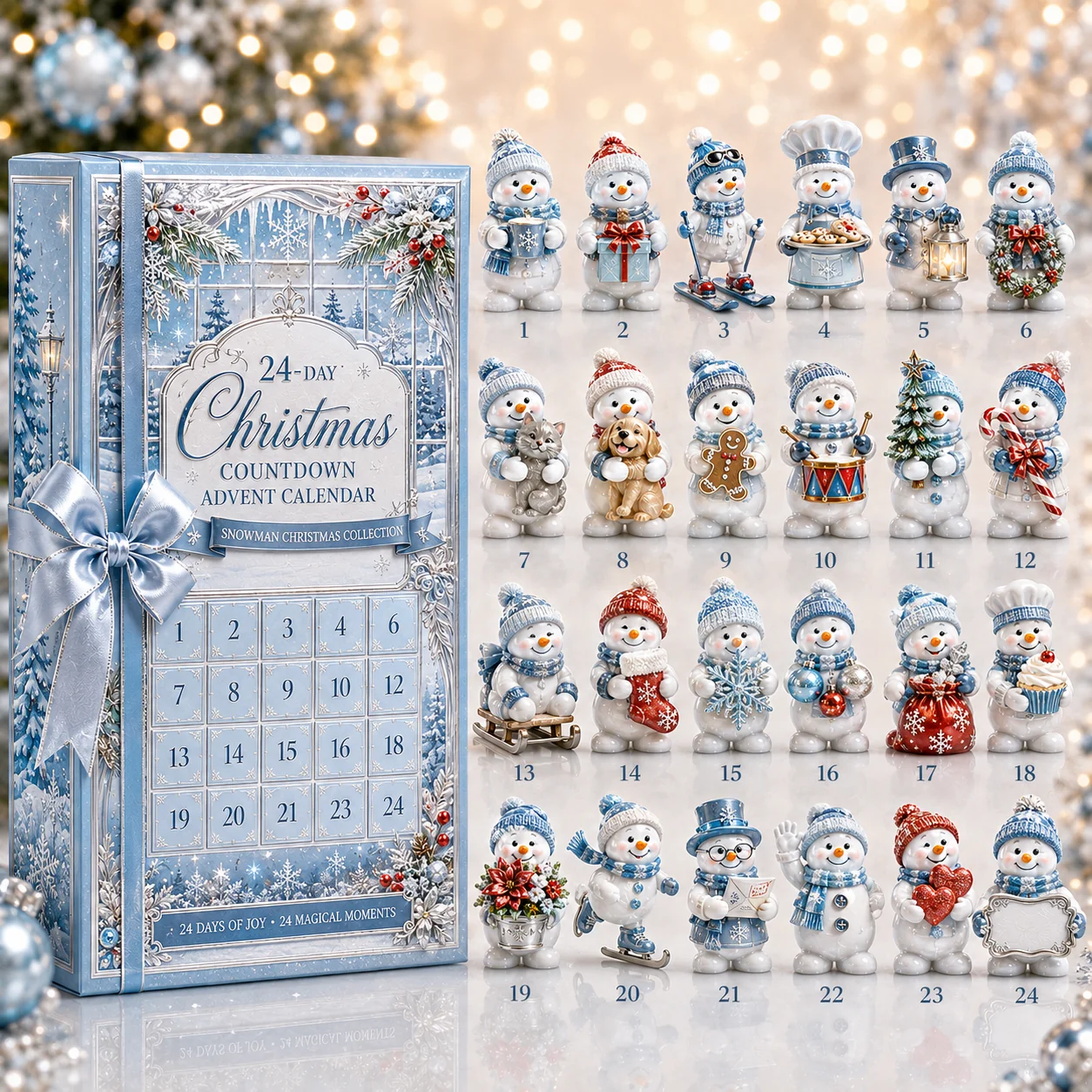⏳ Last Day 49% OFF –✨24-Day Christmas Countdown Advent Calendar – Snowman Christmas Series