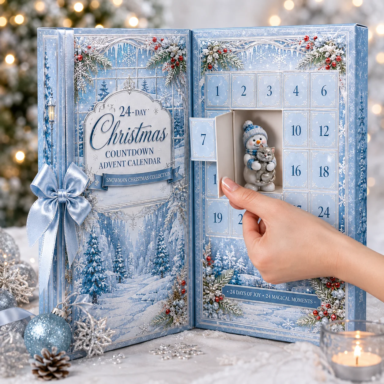 ⏳ Last Day 49% OFF –✨24-Day Christmas Countdown Advent Calendar – Snowman Christmas Series