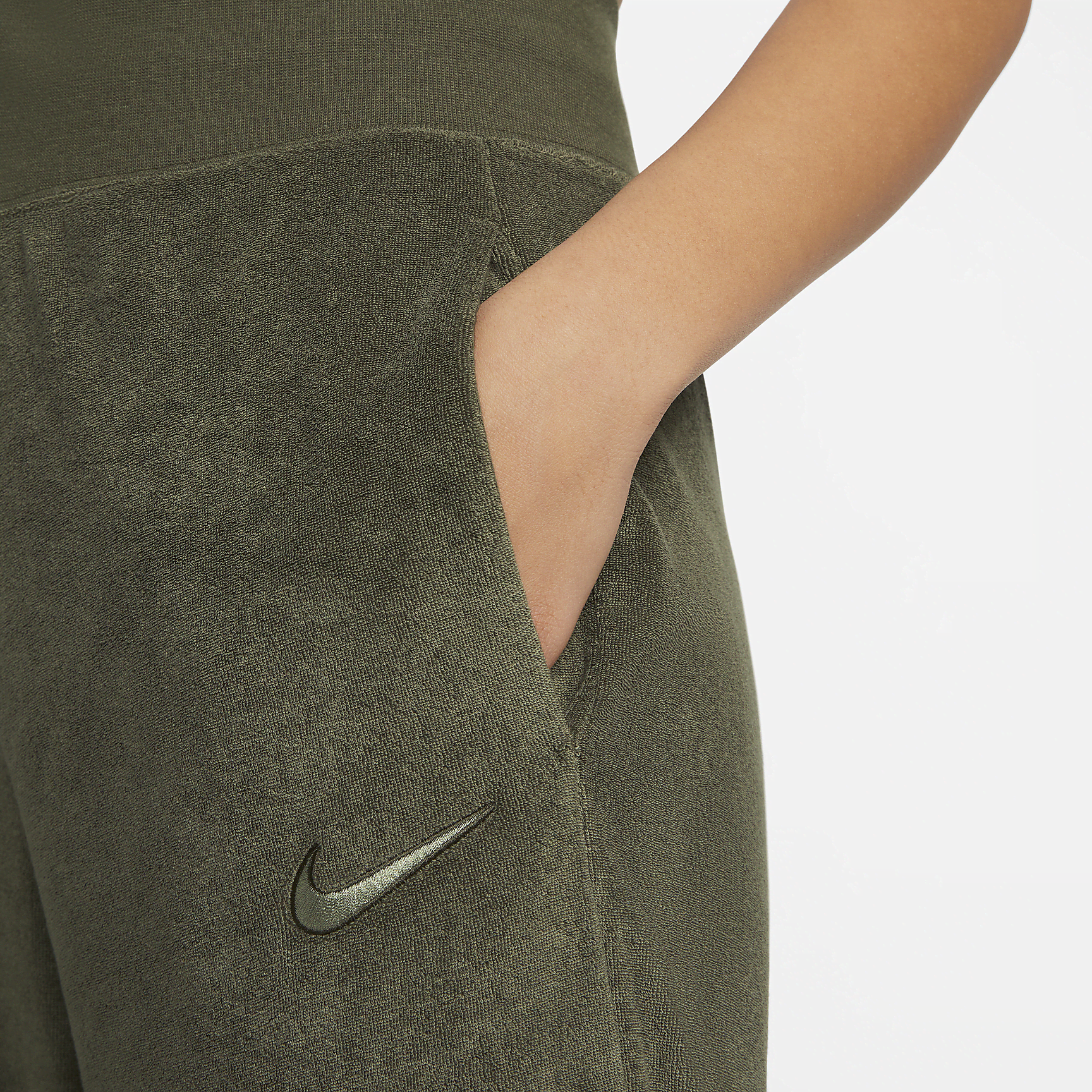 Sportswear - Women's High-Waisted Wide-Leg Terry Pants