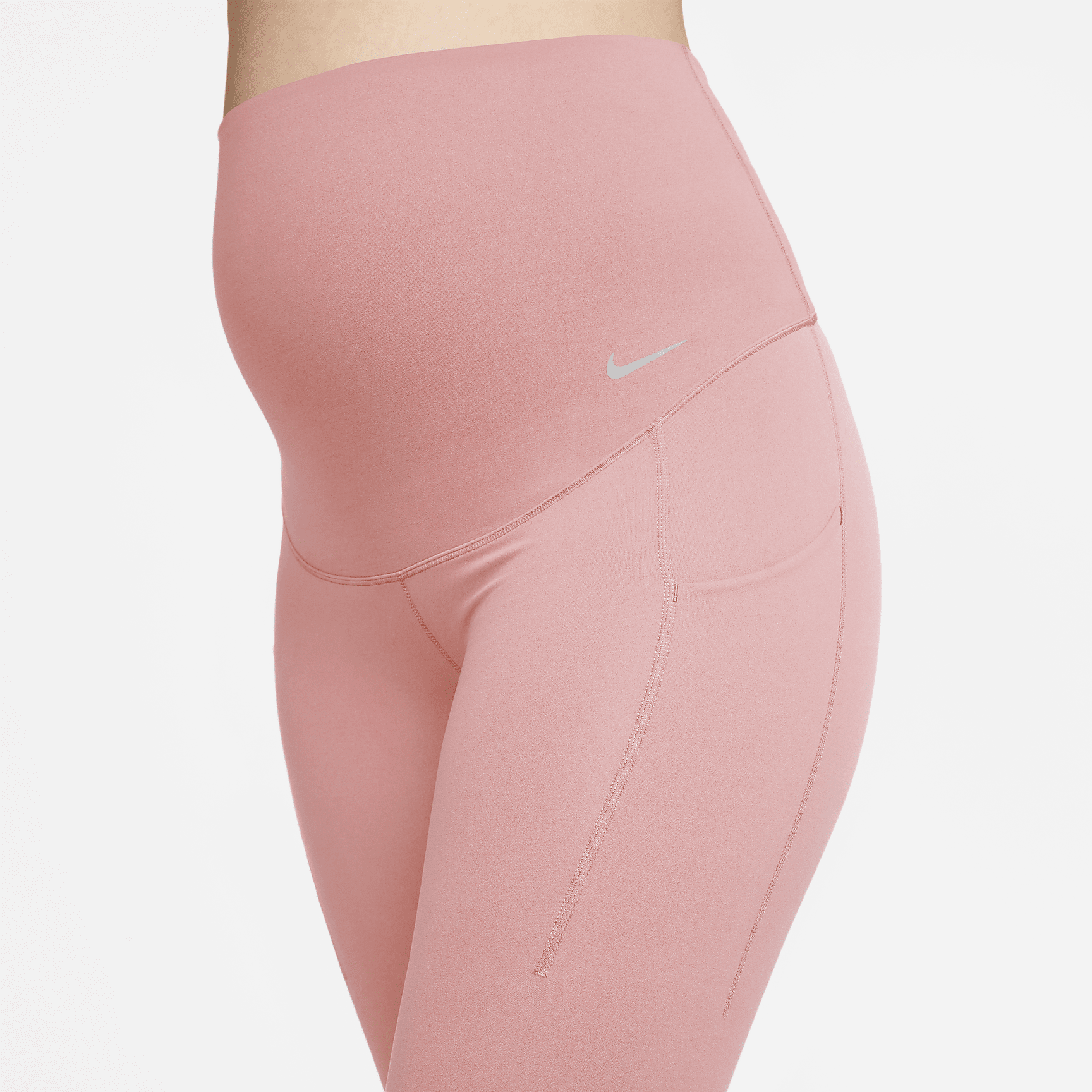 Zenvy (M) - Women's Gentle-Support High-Waisted 7/8 Leggings with Pockets (Maternity)